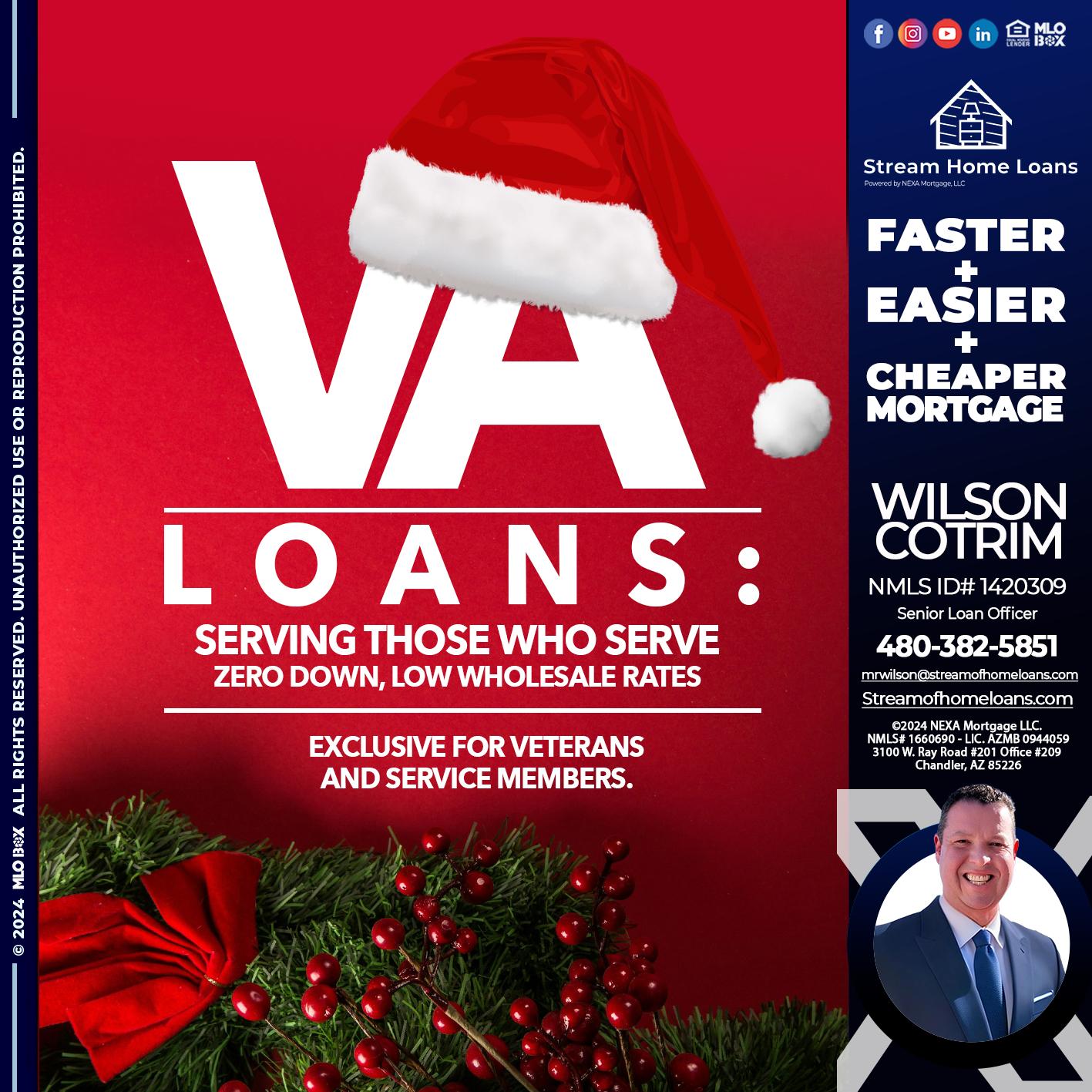 VA LOANS - Wilson Cotrim -Senior Loan Officer