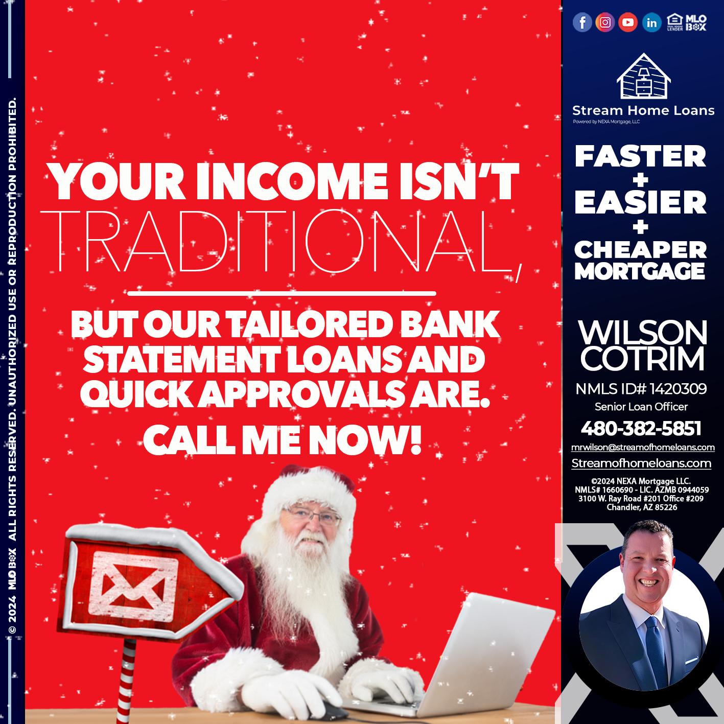YOUR INCOME ISN´T - Wilson Cotrim -Senior Loan Officer