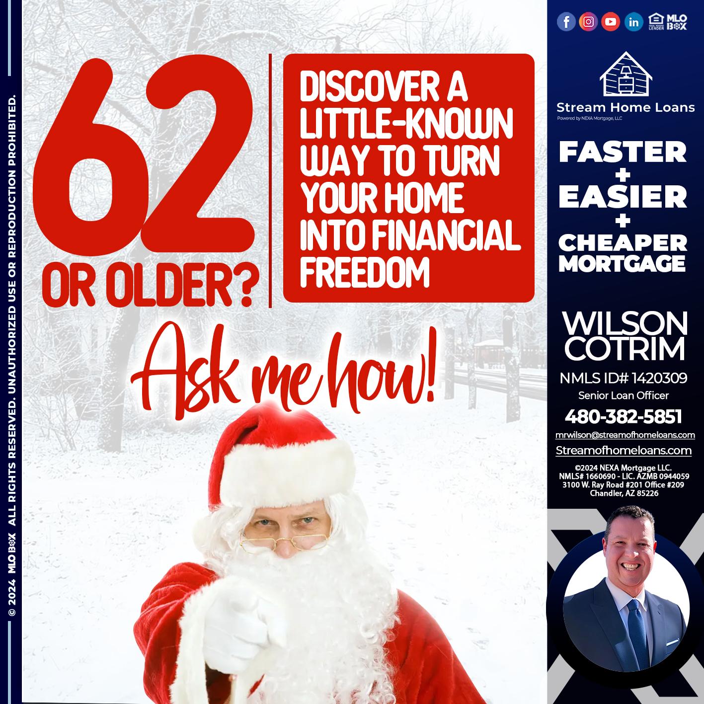 62 OR OLDER - Wilson Cotrim -Senior Loan Officer