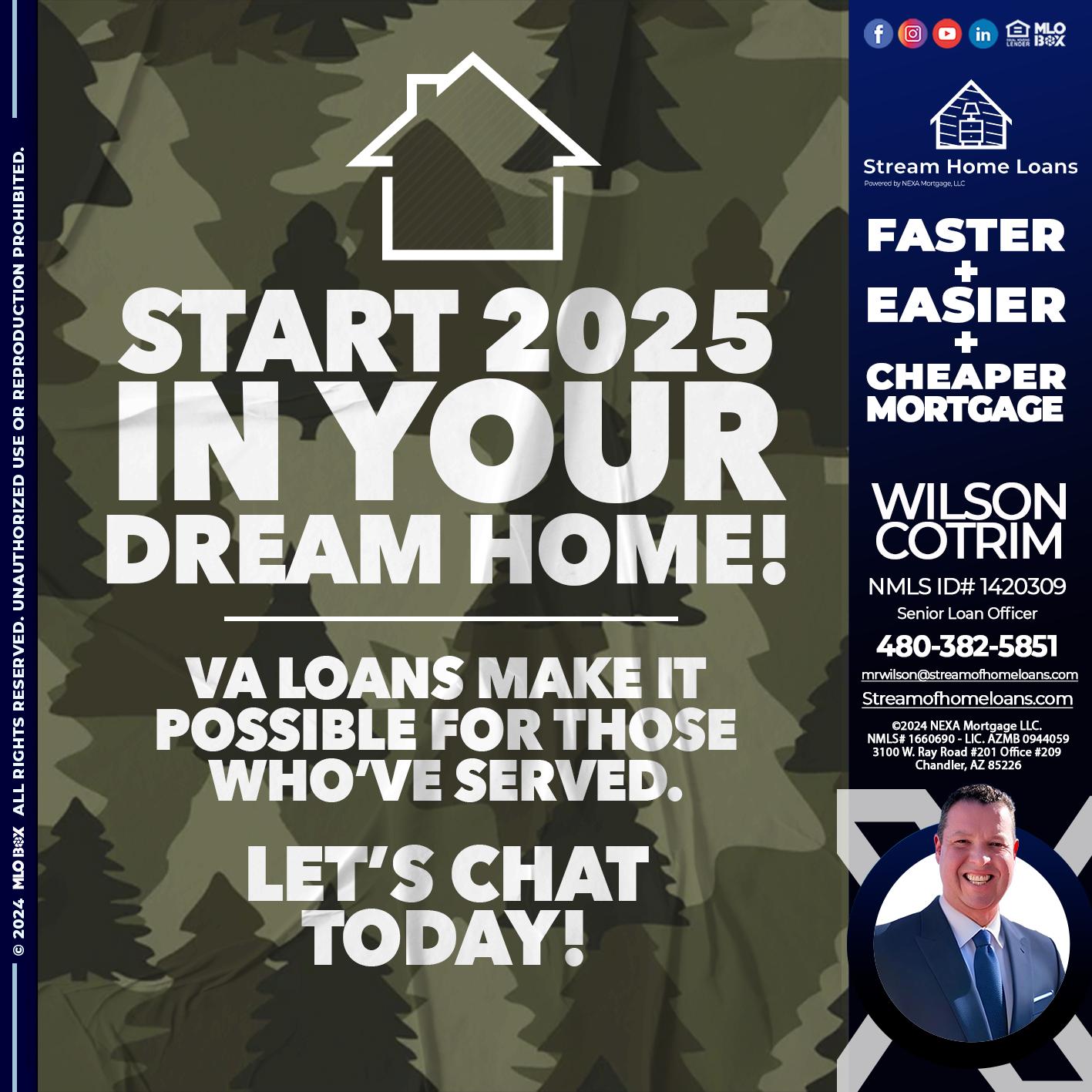 start 2025 VA LOANS - Wilson Cotrim -Senior Loan Officer