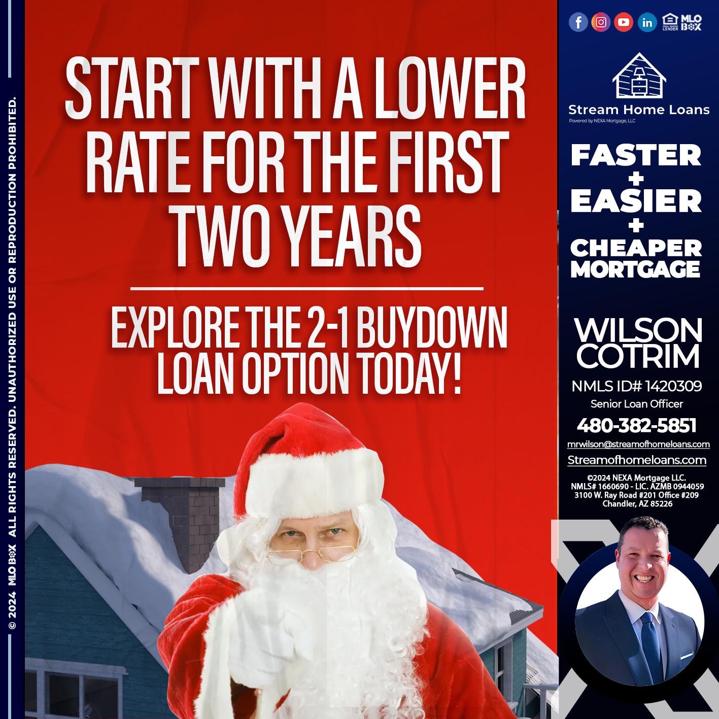 start with a lower - Wilson Cotrim -Senior Loan Officer