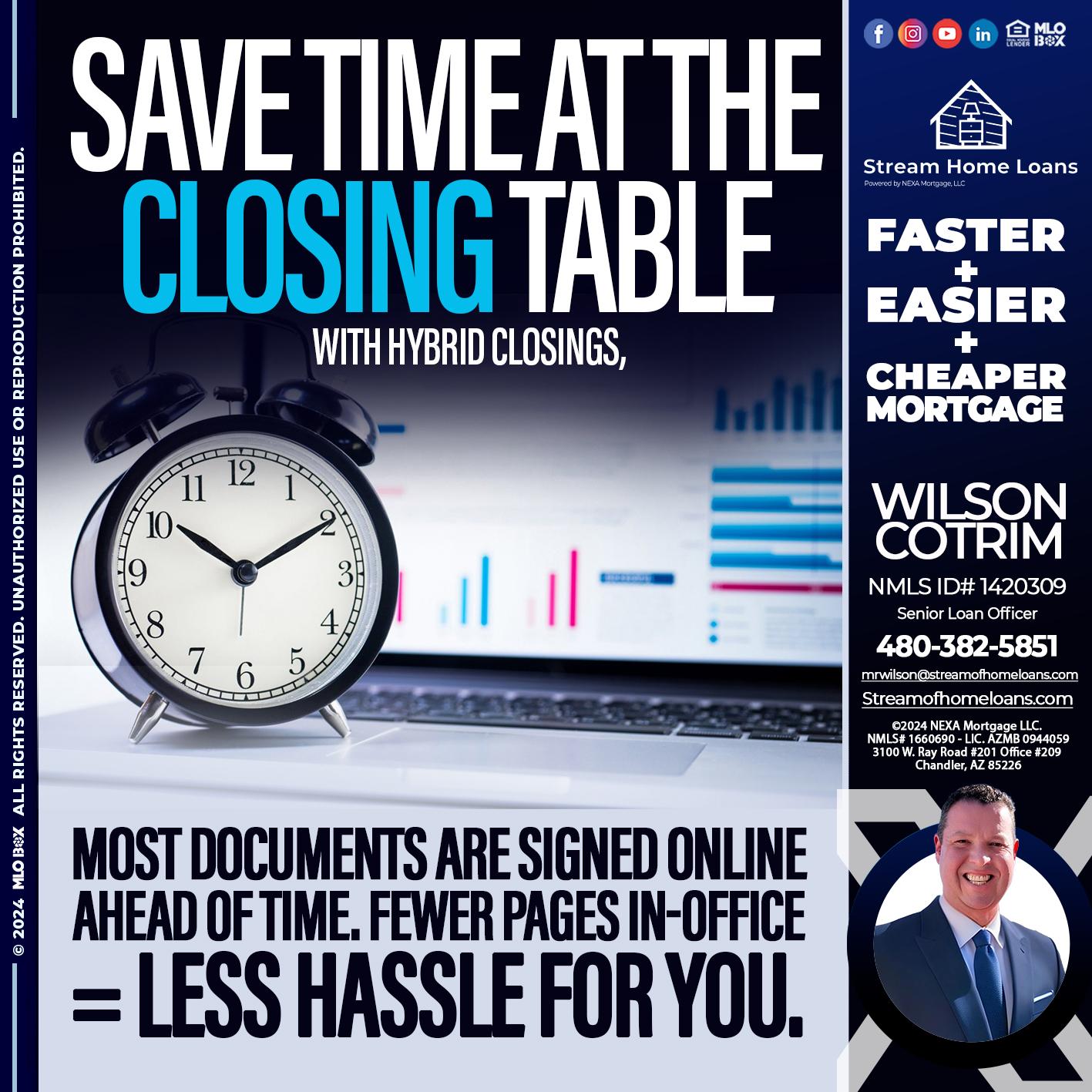 SAVE TIME - Wilson Cotrim -Senior Loan Officer