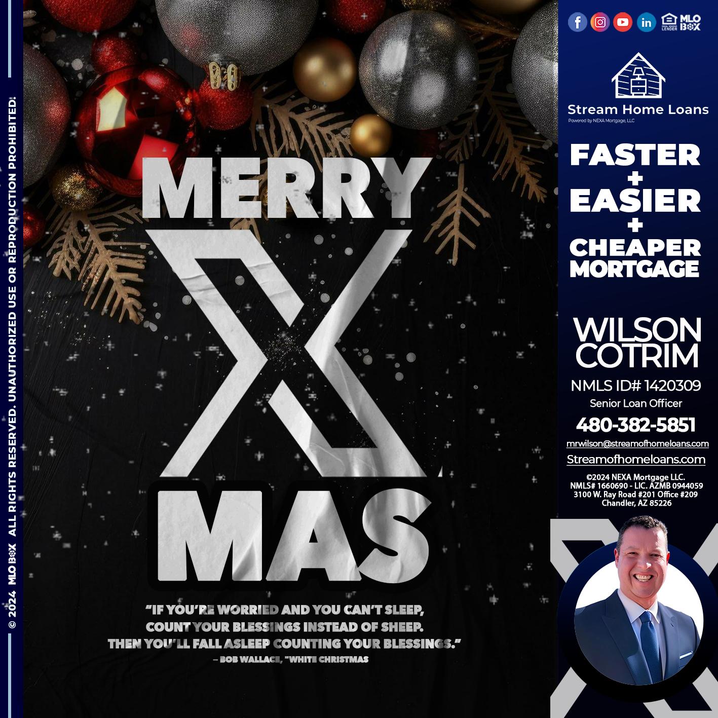 MERRY XMAS - Wilson Cotrim -Senior Loan Officer
