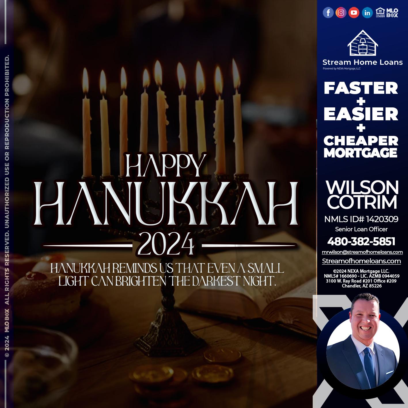 happy hanukkah - Wilson Cotrim -Senior Loan Officer