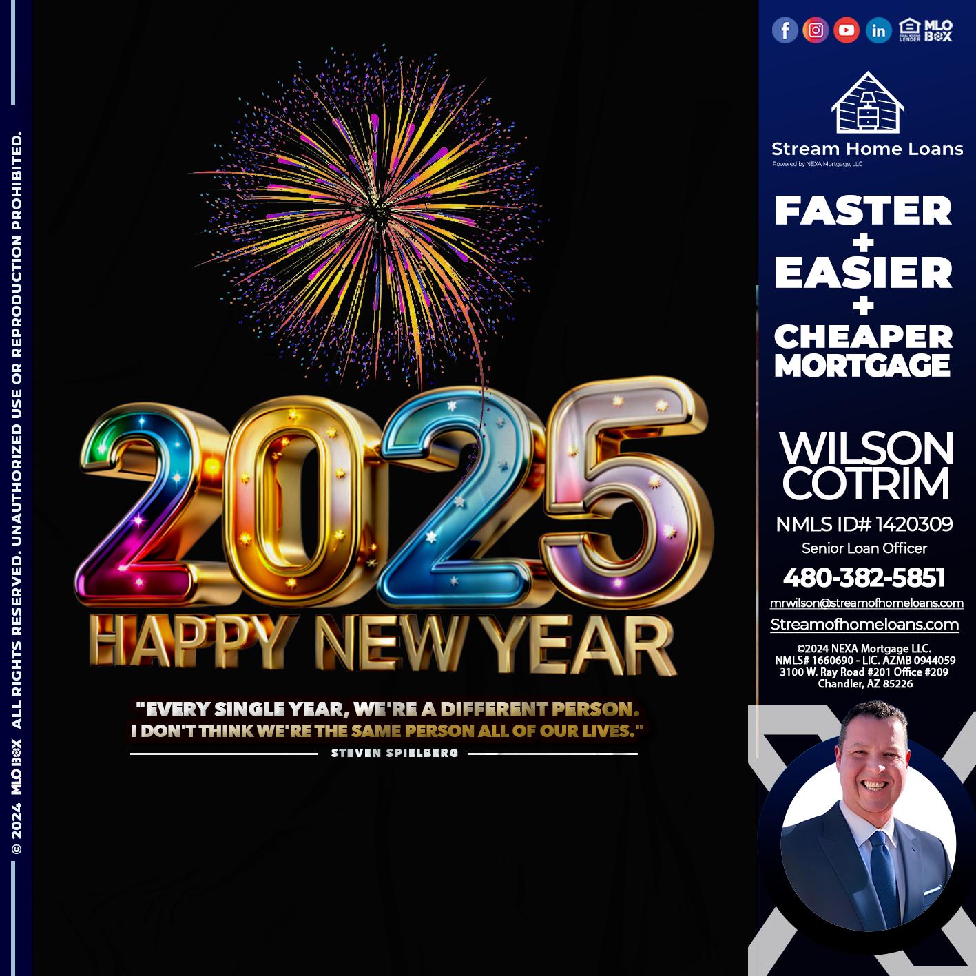 2025 HAPPY NEW YEAR - Wilson Cotrim -Senior Loan Officer