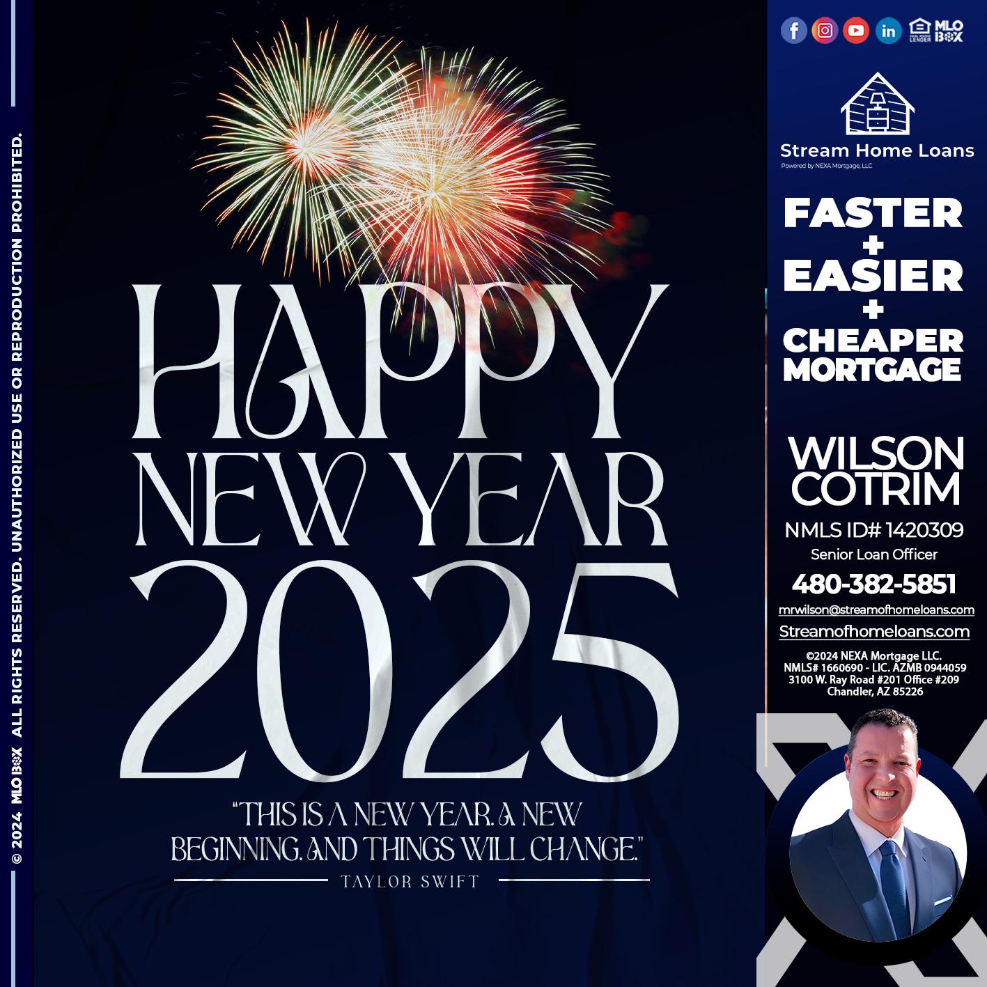 HAPPY NEW YEAR 2025 - Wilson Cotrim -Senior Loan Officer