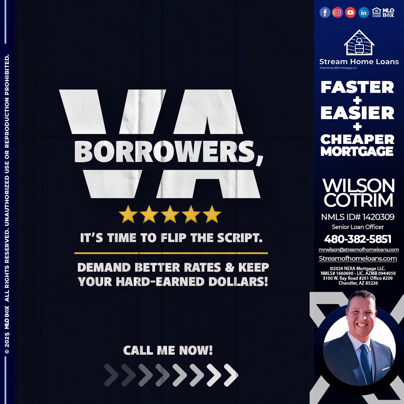 VA BORROWERS - Wilson Cotrim -Senior Loan Officer