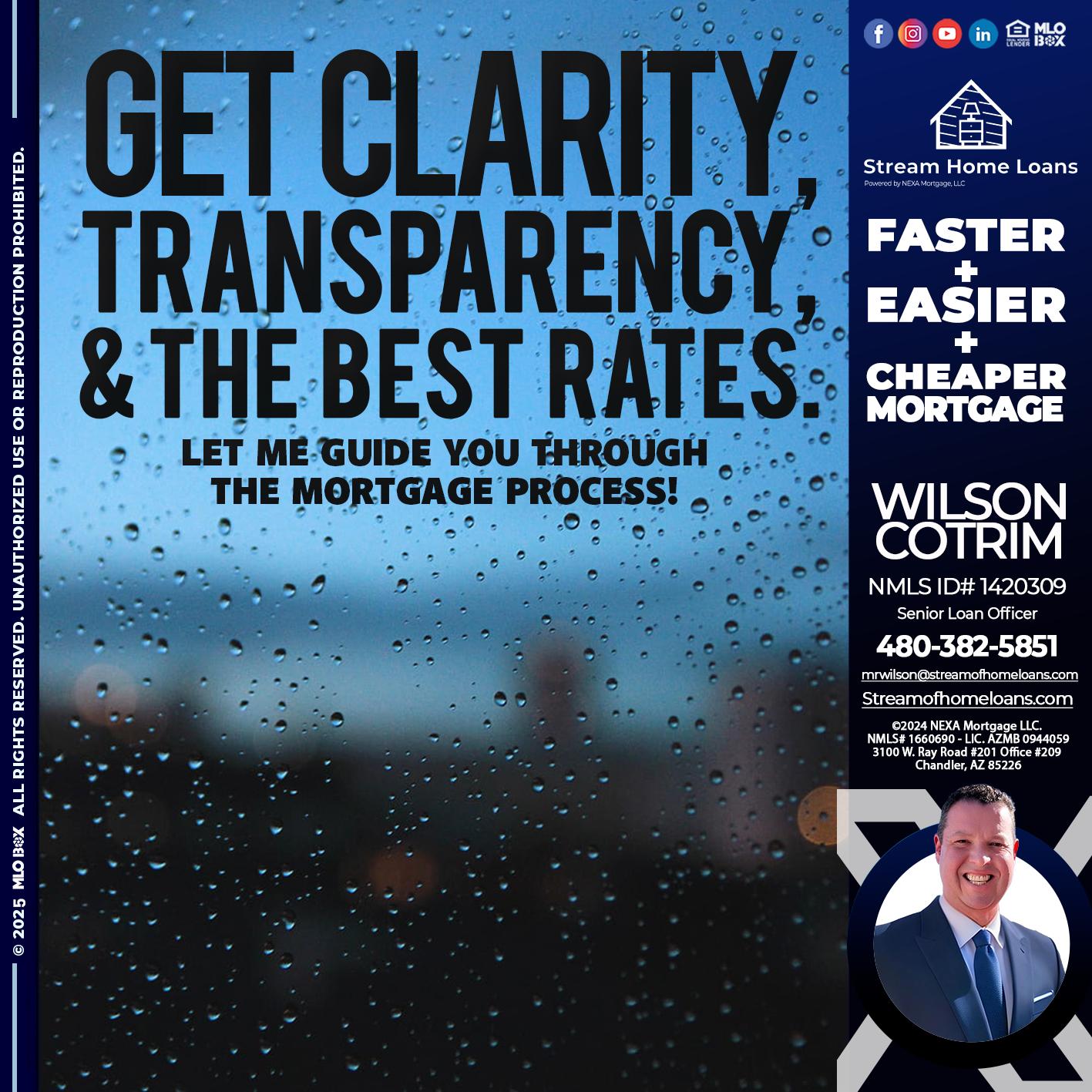 GET CLARITY - Wilson Cotrim -Senior Loan Officer
