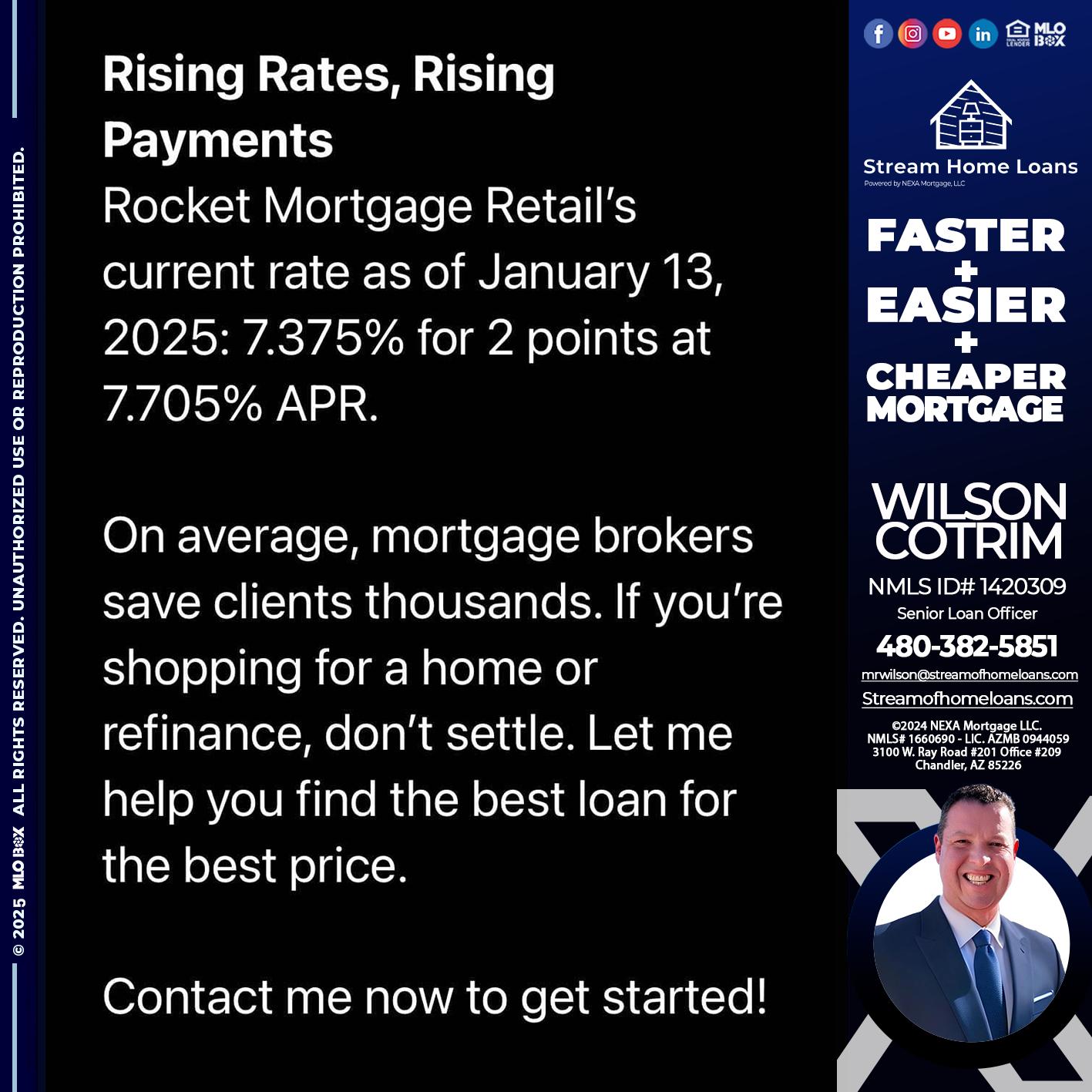 rising rates - Wilson Cotrim -Senior Loan Officer