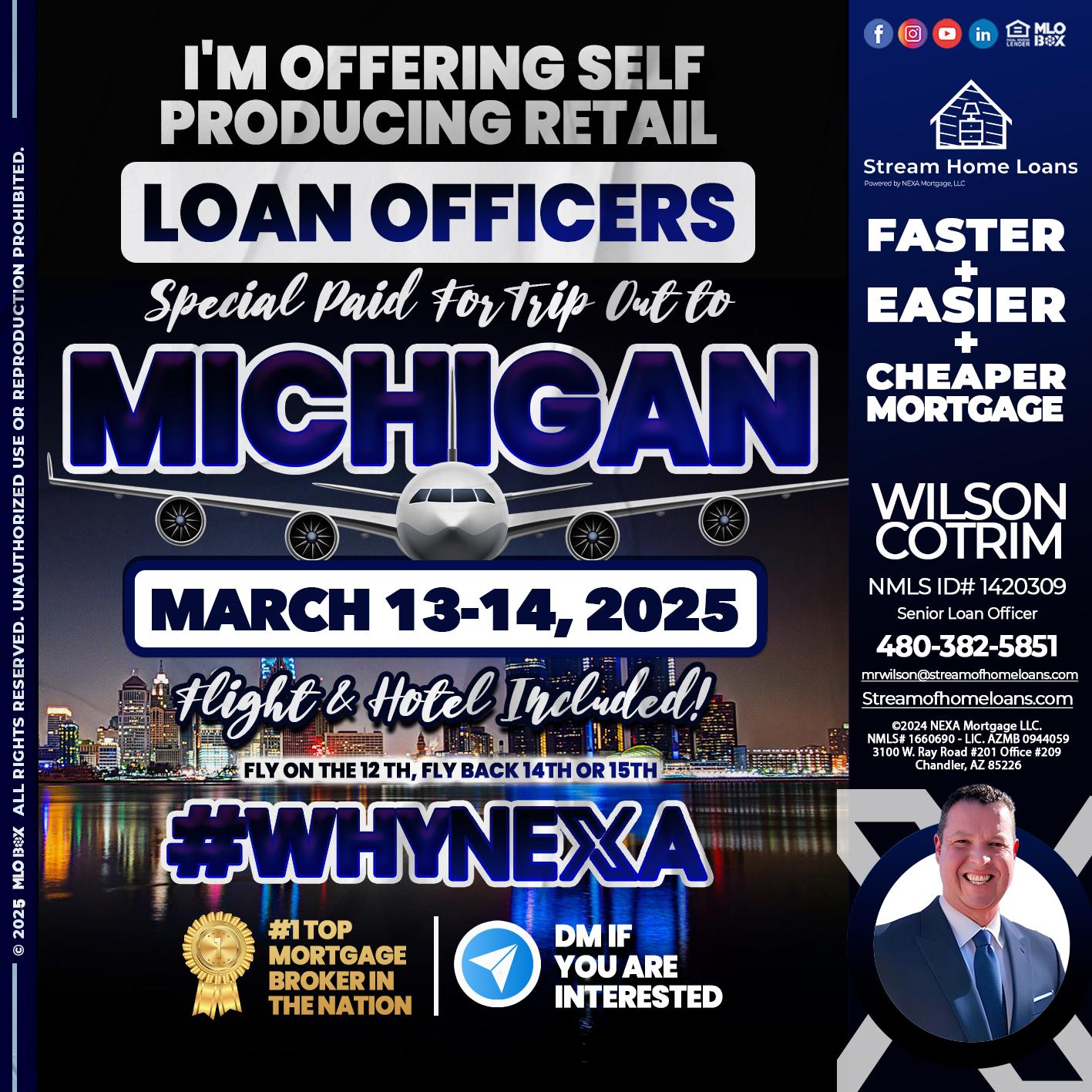 MICHIGAN TRIP - Wilson Cotrim -Senior Loan Officer