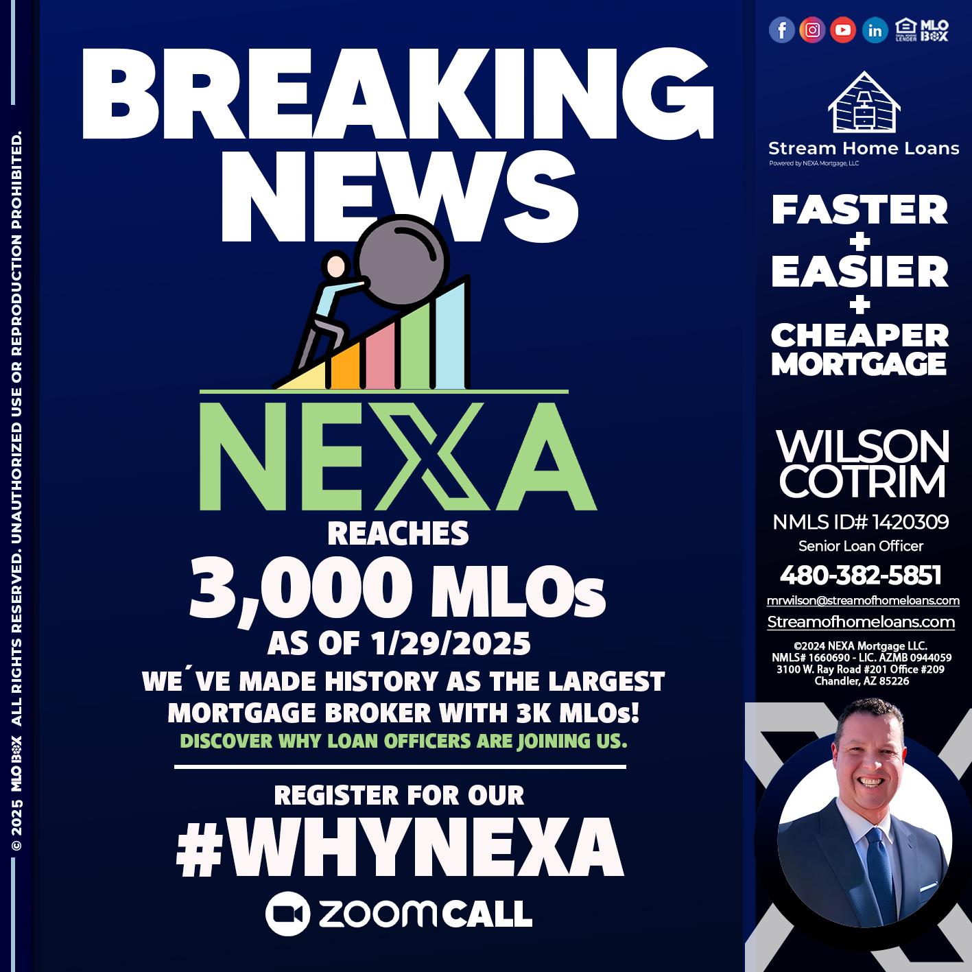 BREAKING NEWS - Wilson Cotrim -Senior Loan Officer