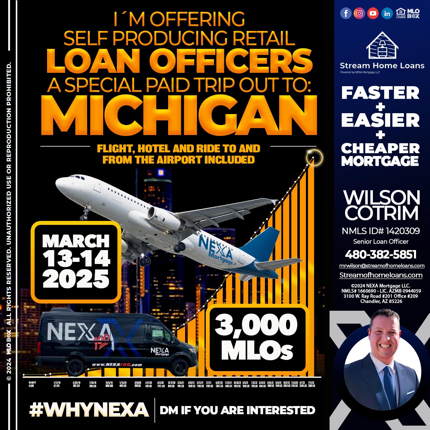 MICHIGAN TRIP - Wilson Cotrim -Senior Loan Officer