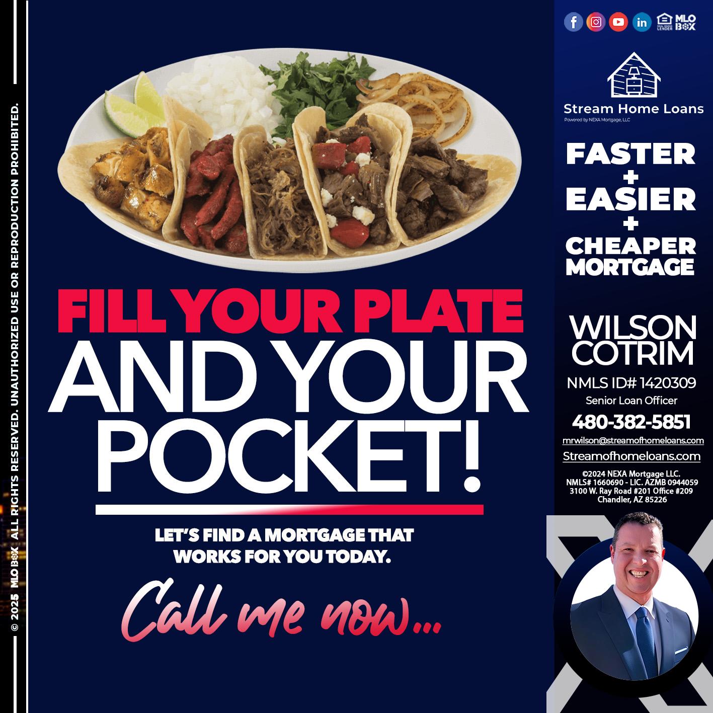 FILL YOUR PLATE - Wilson Cotrim -Senior Loan Officer