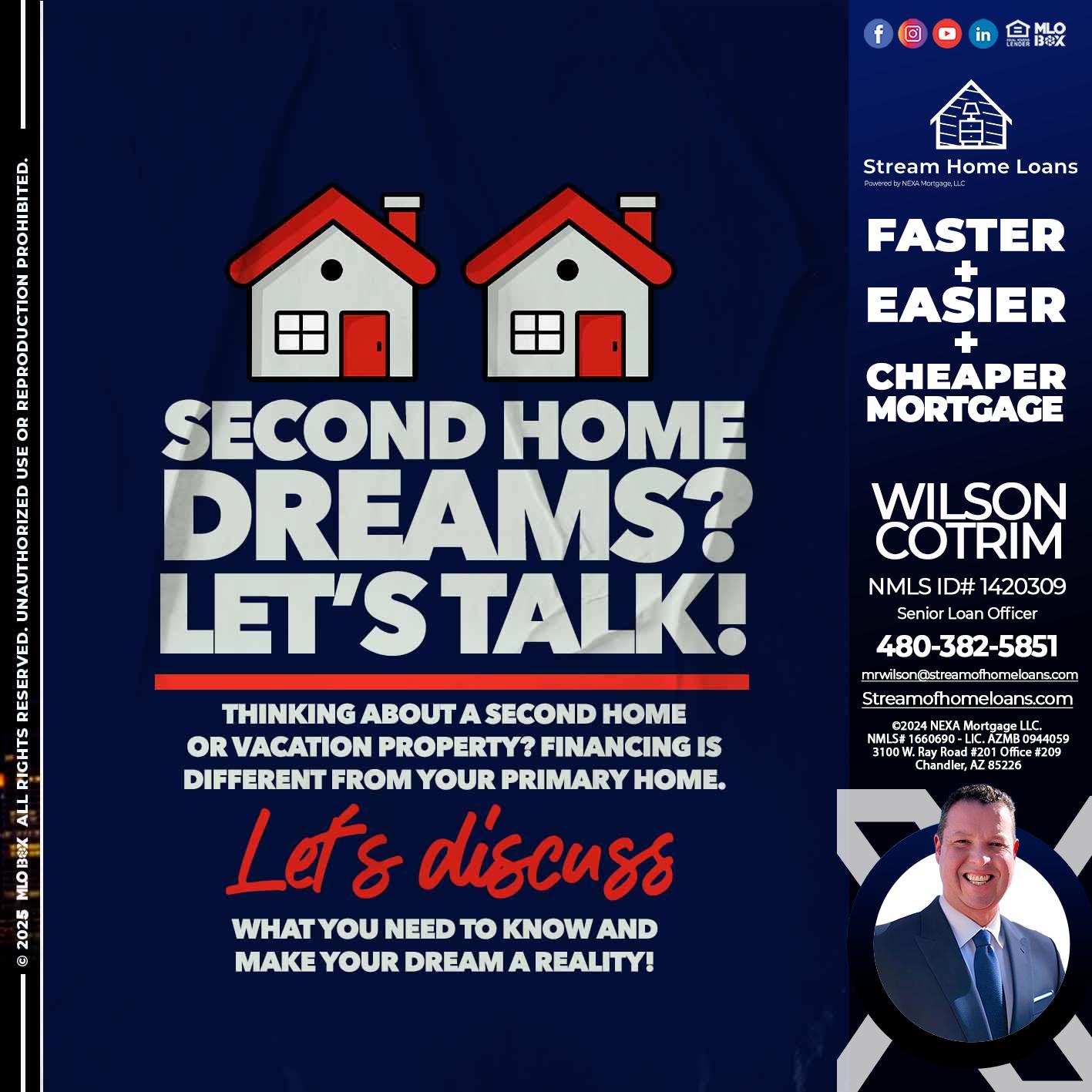 second home dreams? - Wilson Cotrim -Senior Loan Officer