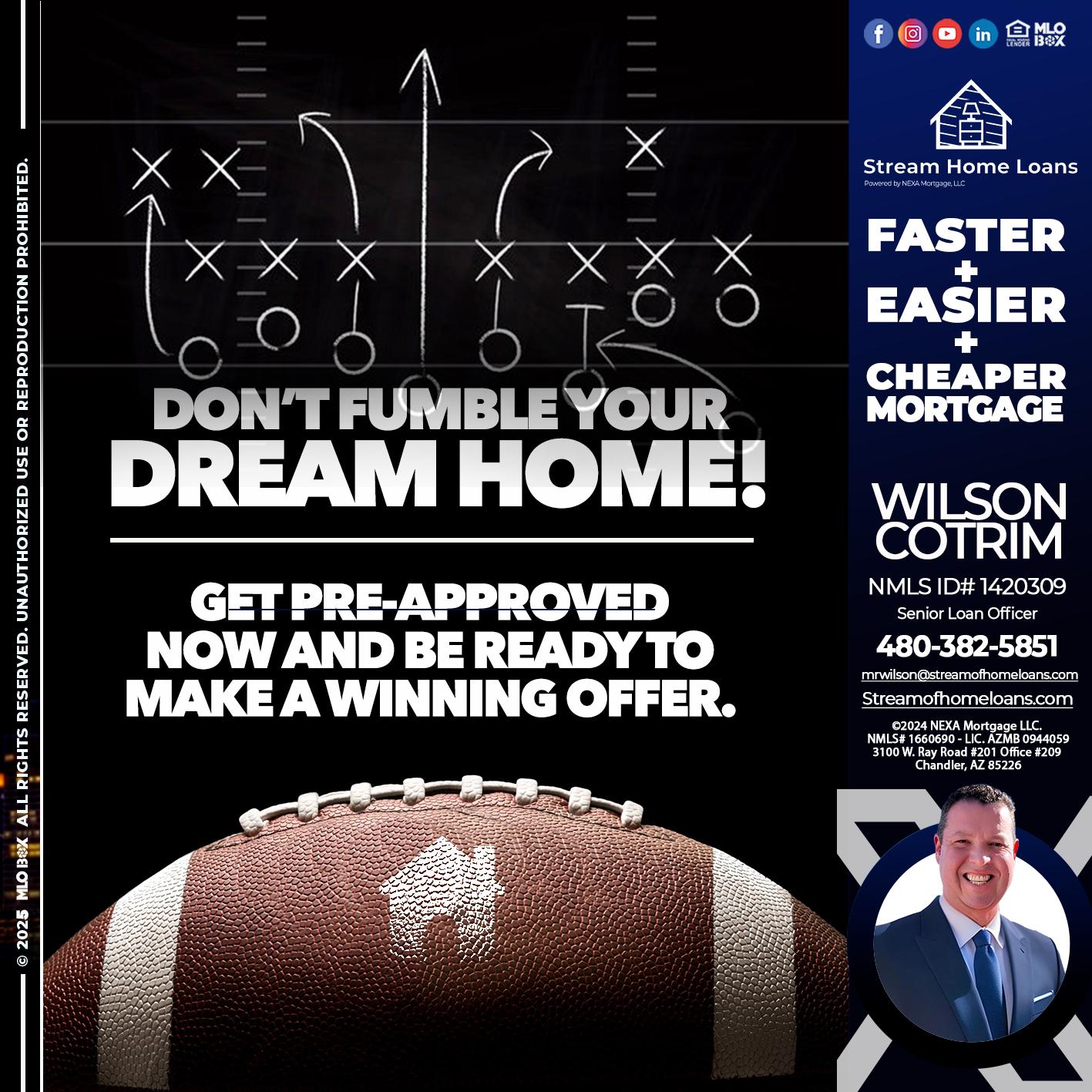 DONT FUMBLE - Wilson Cotrim -Senior Loan Officer