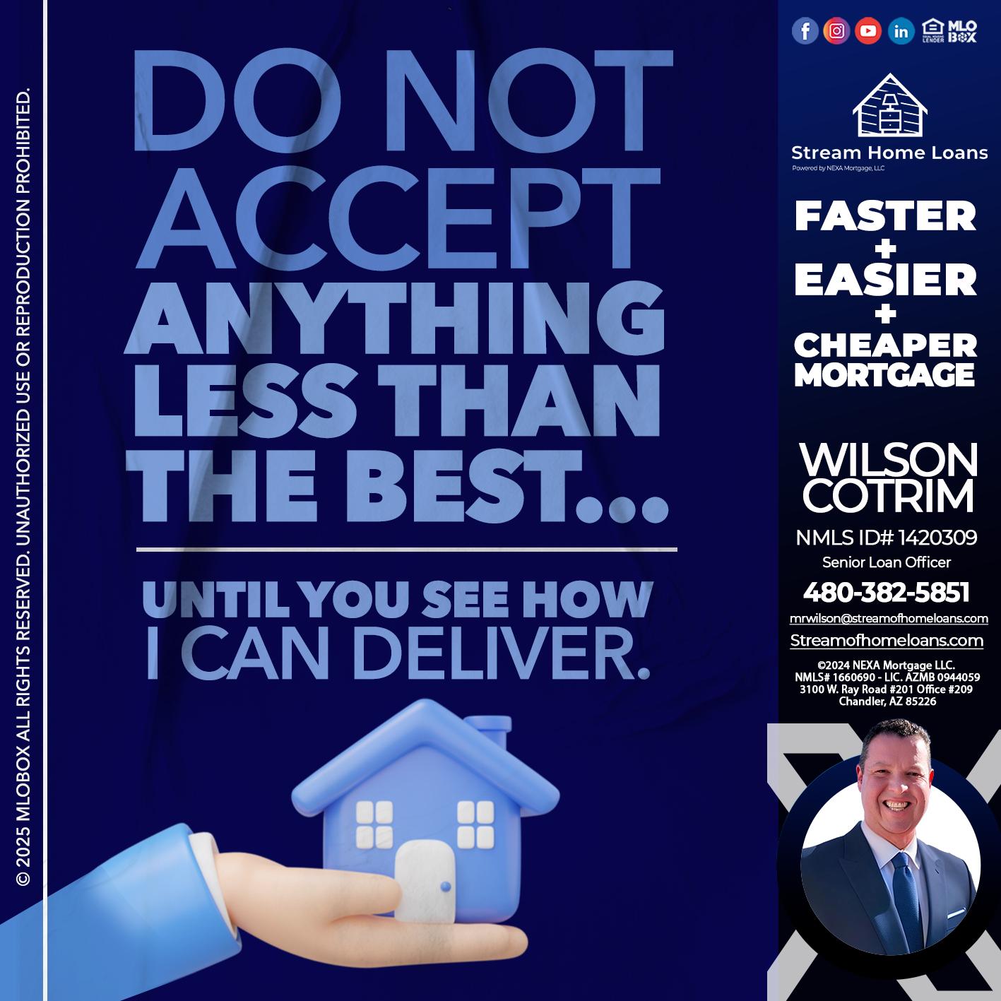 DO NOT ACCEPT - Wilson Cotrim -Senior Loan Officer