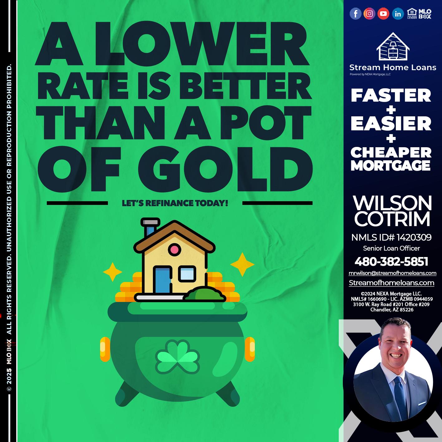 A LOWER RATE - Wilson Cotrim -Senior Loan Officer