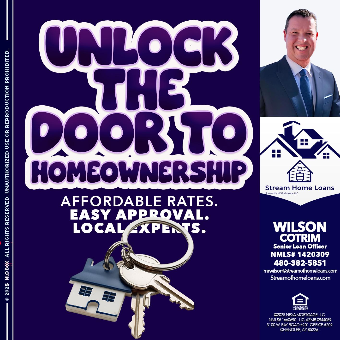 UNLOCK THE DOOR - Wilson Cotrim -Senior Loan Officer
