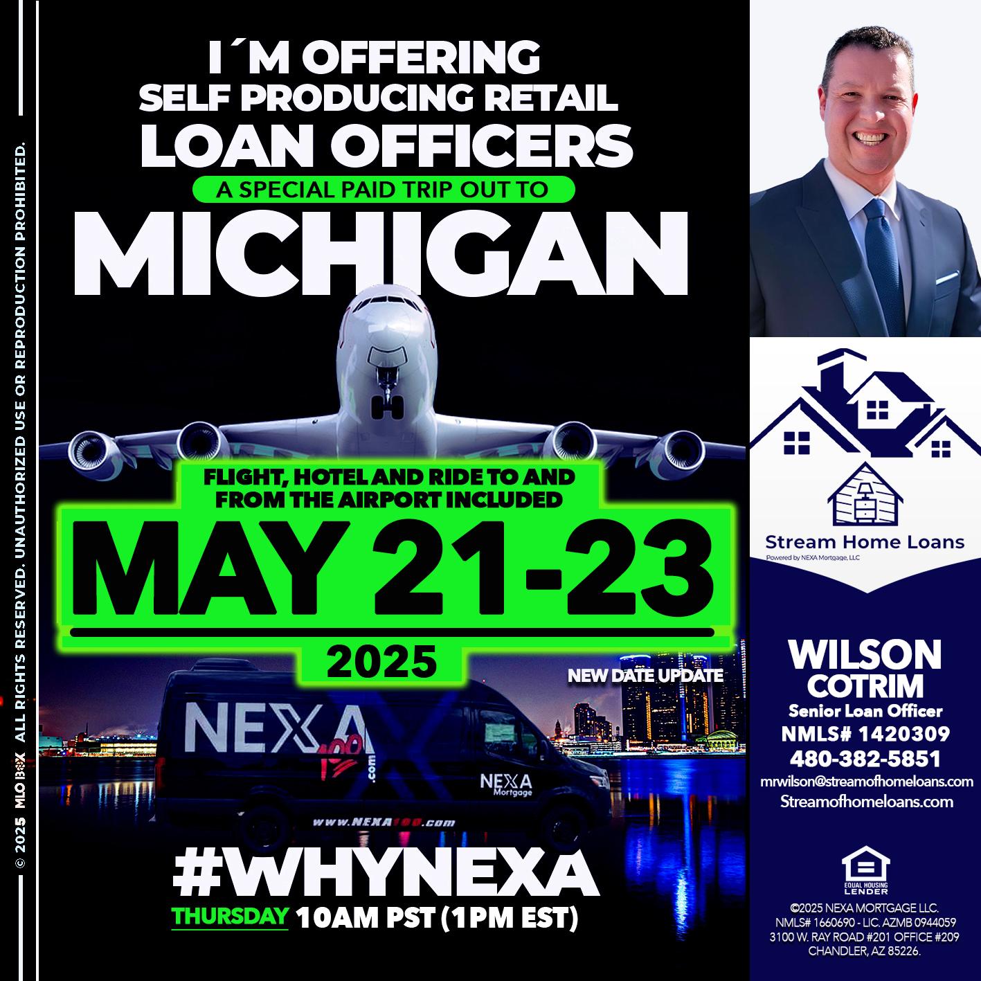 MICHIGAN TRIP - Wilson Cotrim -Senior Loan Officer