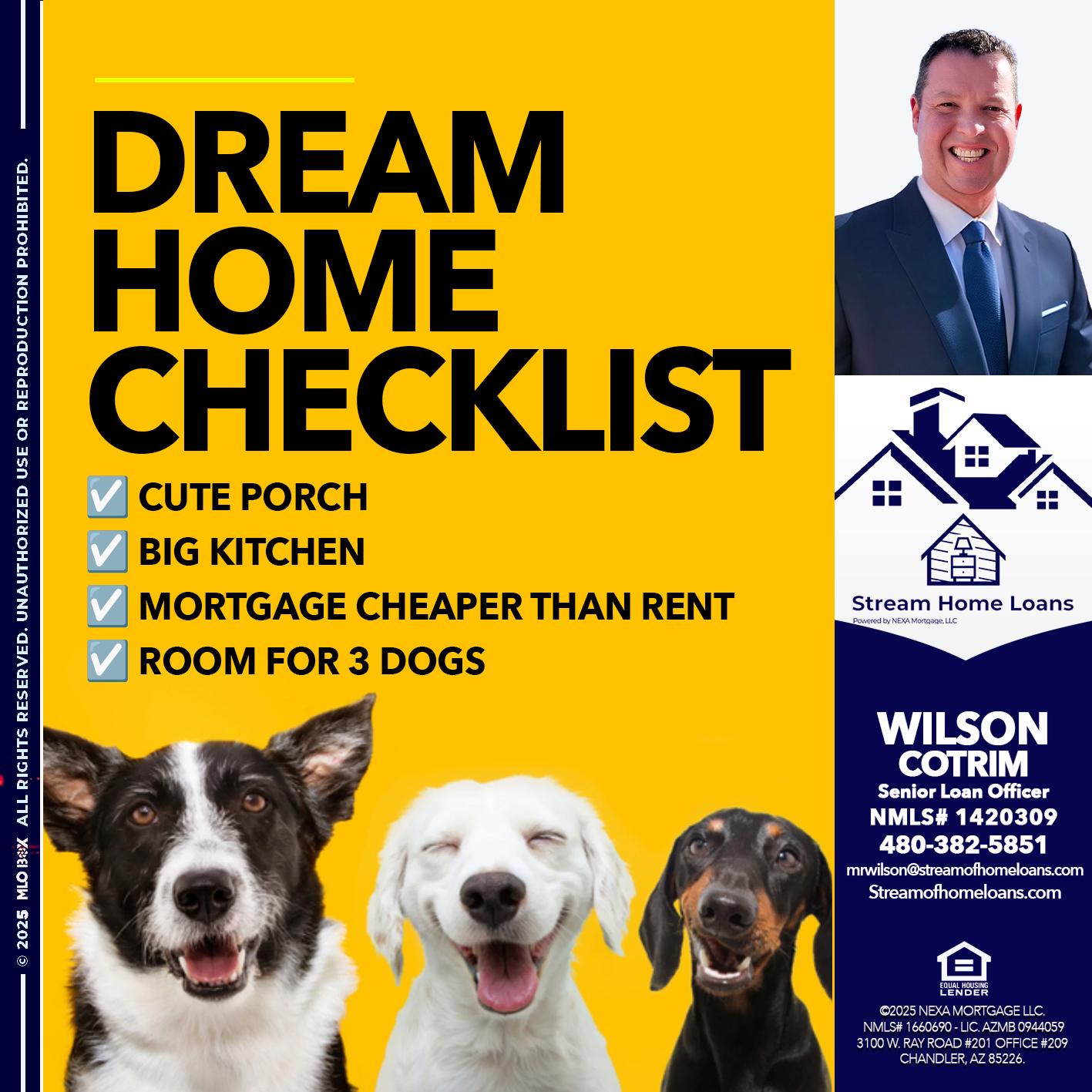 DREAM HOME CHEK LIST - Wilson Cotrim -Senior Loan Officer