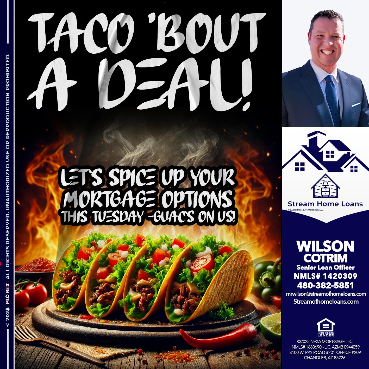 TACO BOUT - Wilson Cotrim -Senior Loan Officer