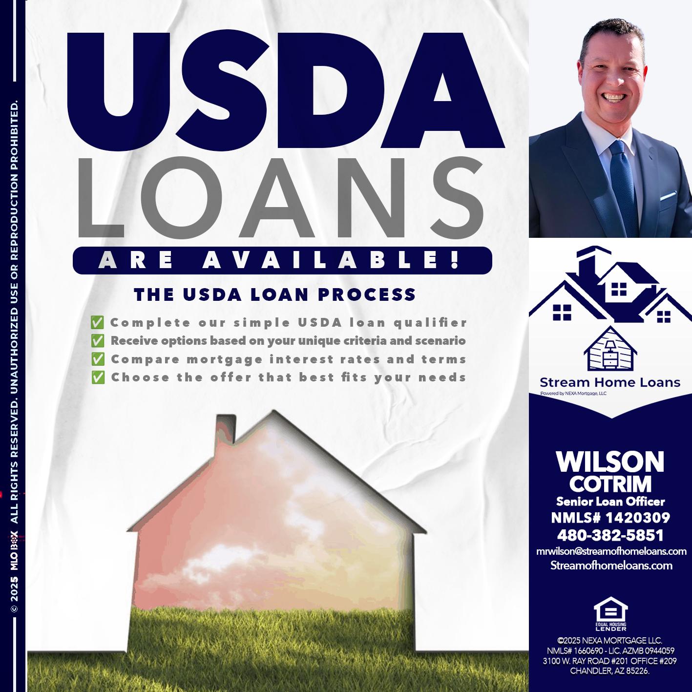 USDA LOANS - Wilson Cotrim -Senior Loan Officer