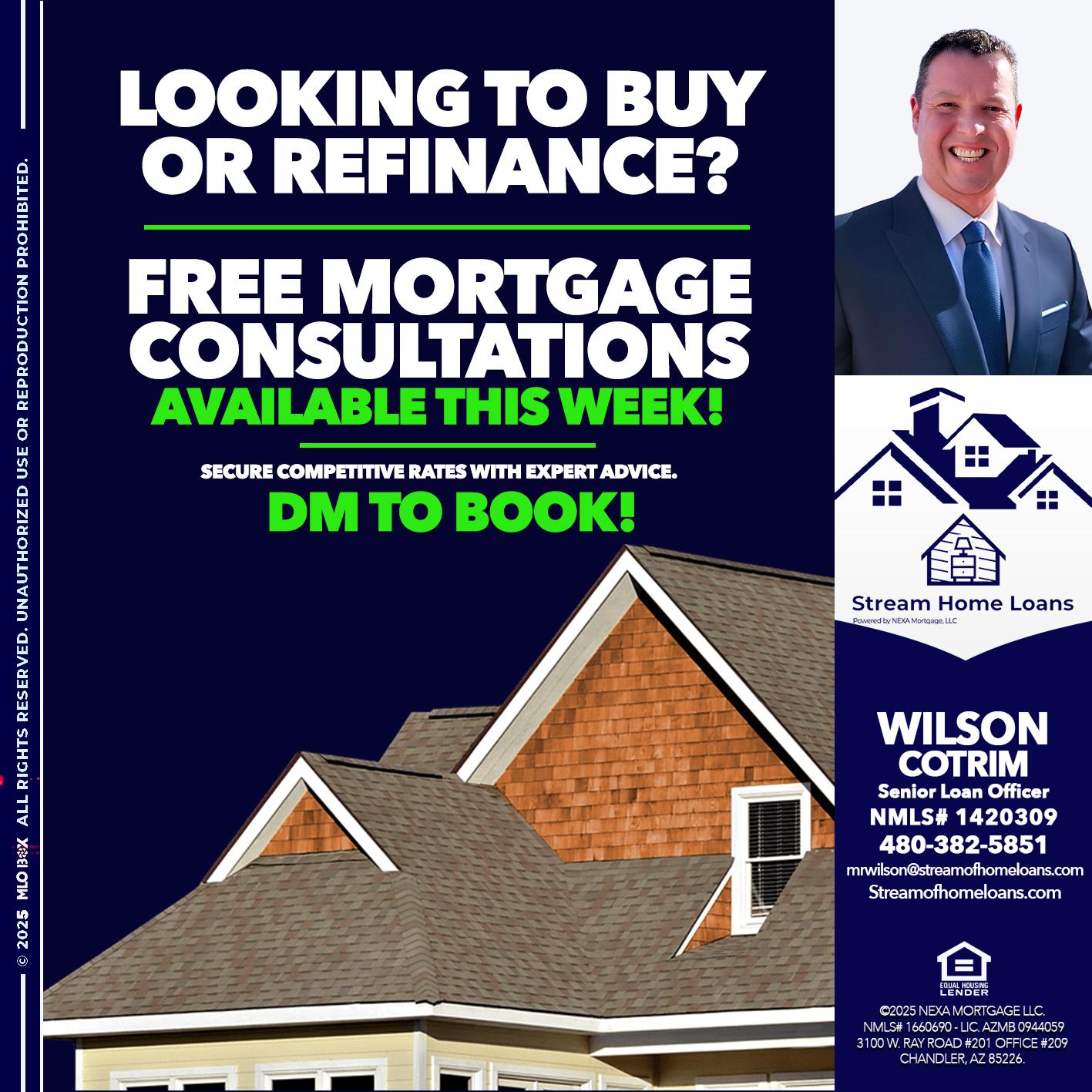 LOOKING TO BUY OR REFINANCE - Wilson Cotrim -Senior Loan Officer