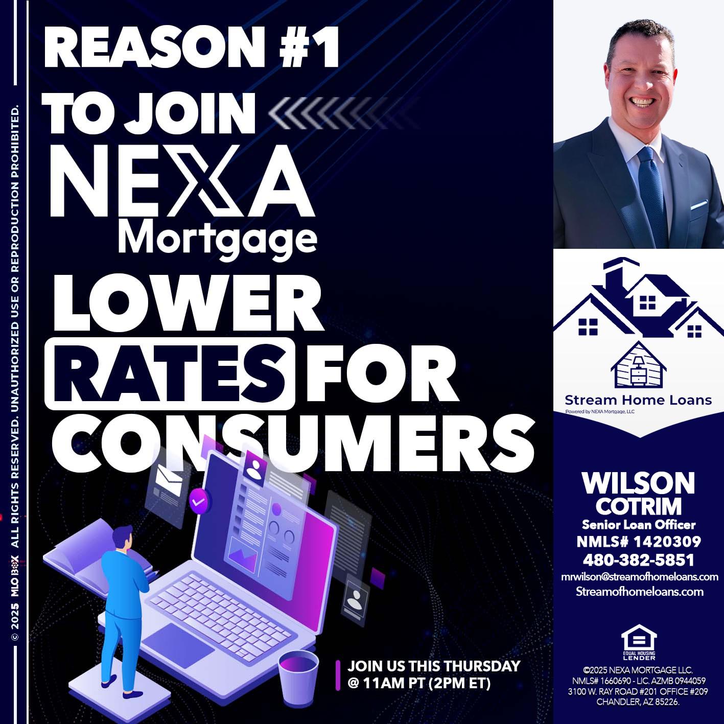 REASON 1 - Wilson Cotrim -Senior Loan Officer