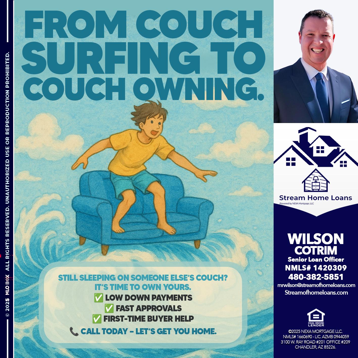 FROM COACH SURFING - Wilson Cotrim -Senior Loan Officer