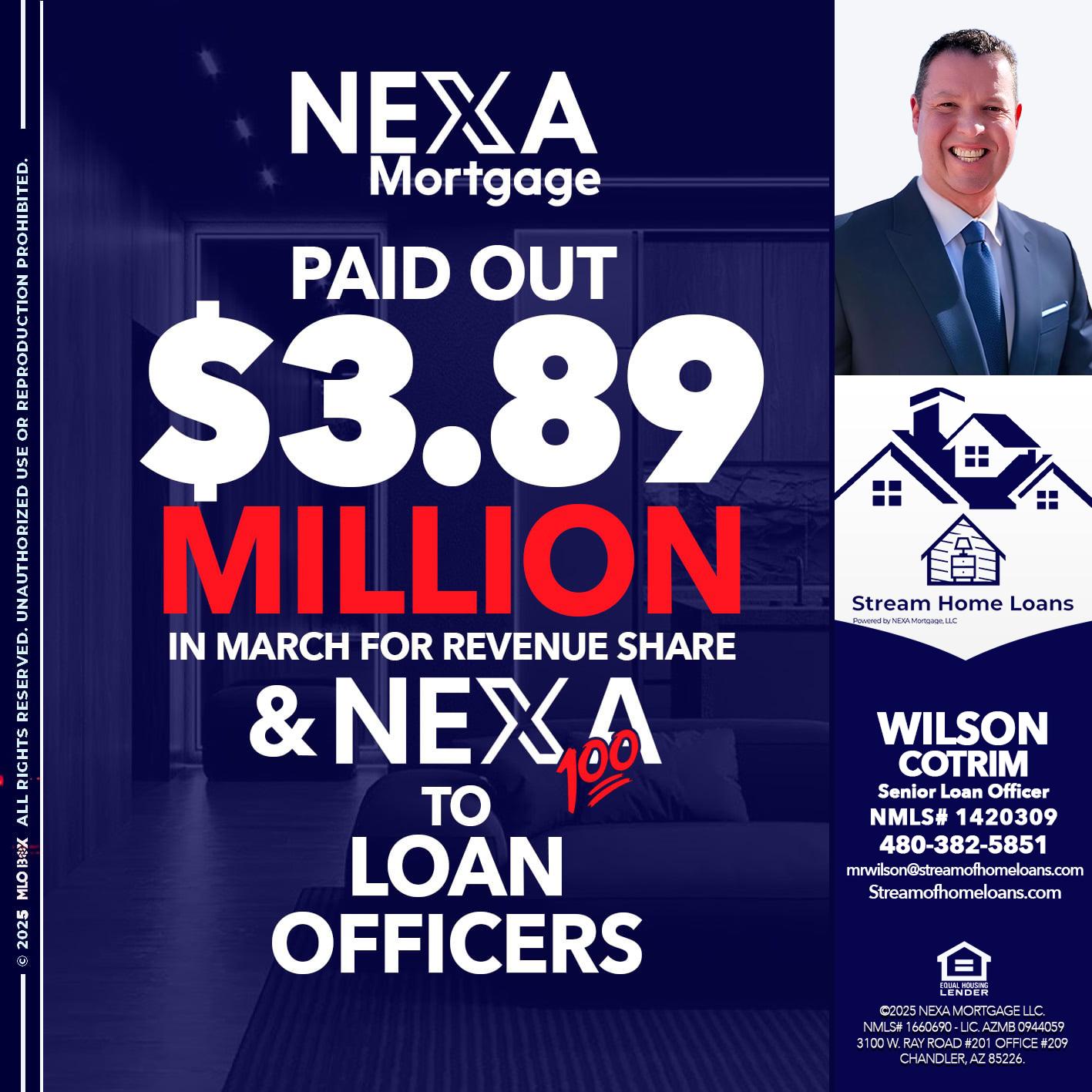 NEXA PAID OUT - Wilson Cotrim -Senior Loan Officer