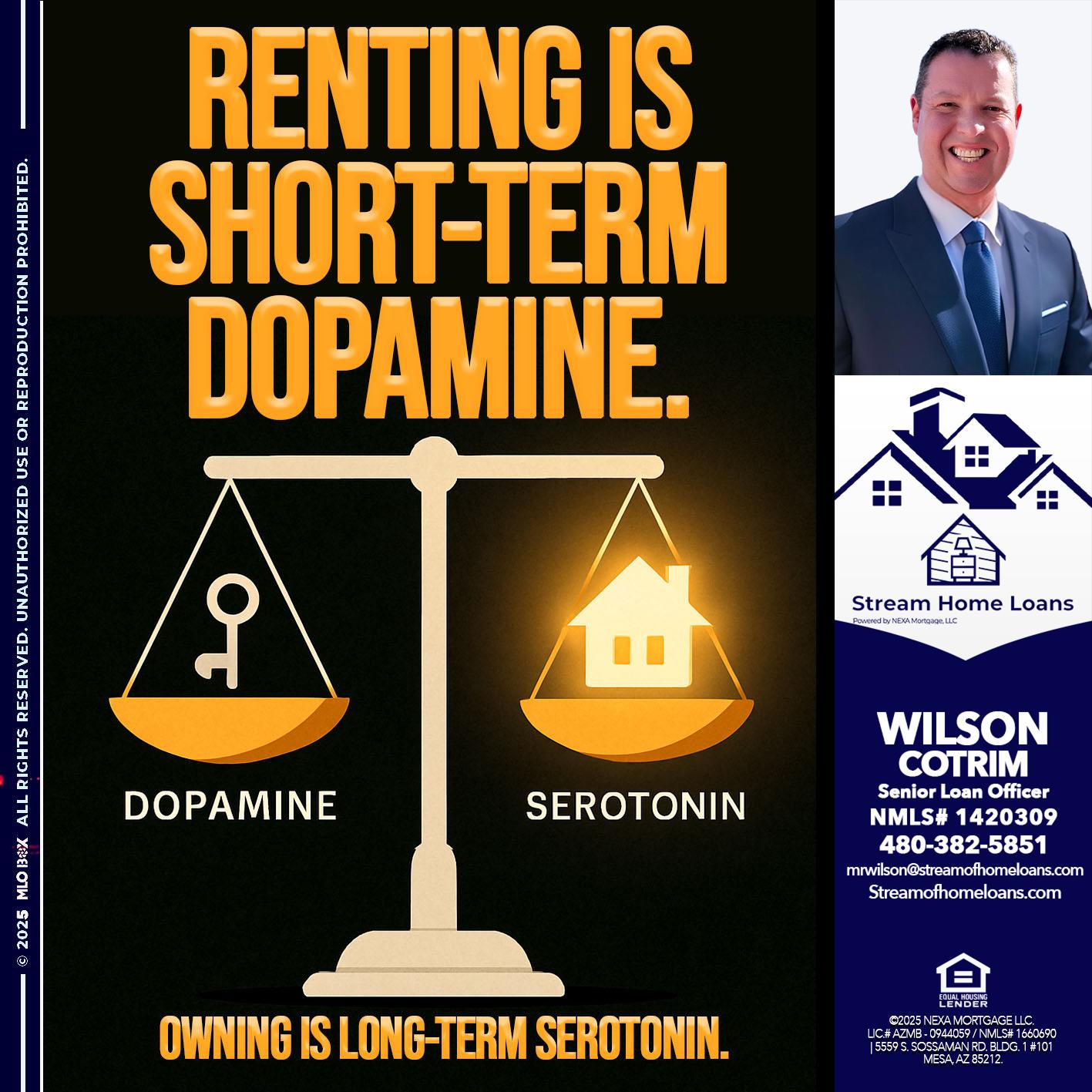 RENTING IS SHORT TERM - Wilson Cotrim -Senior Loan Officer
