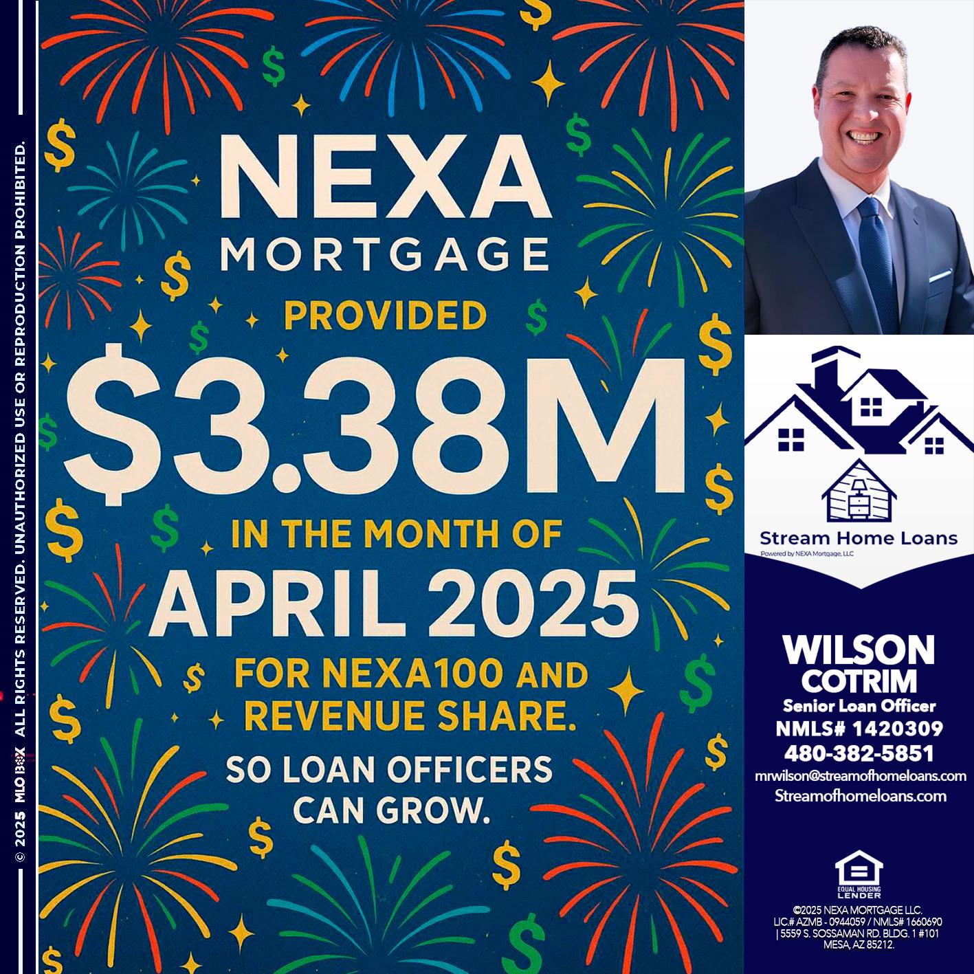 $3.38M - Wilson Cotrim -Senior Loan Officer