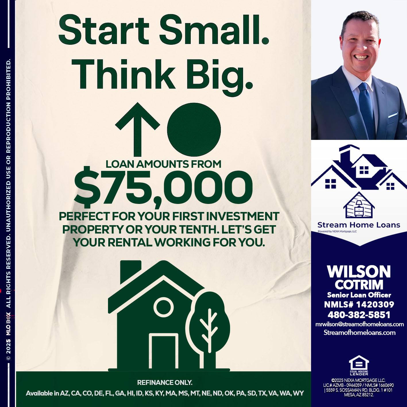 START SMALL - Wilson Cotrim -Senior Loan Officer