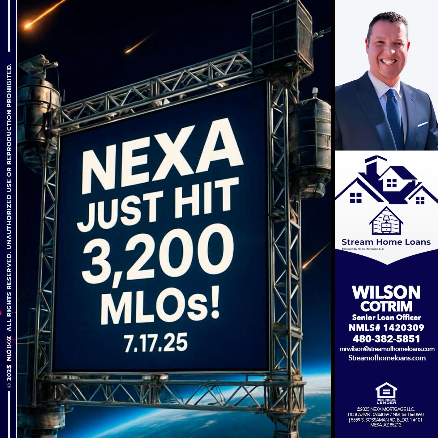 NEXA JUST HIT 3,200 - Wilson Cotrim -Senior Loan Officer