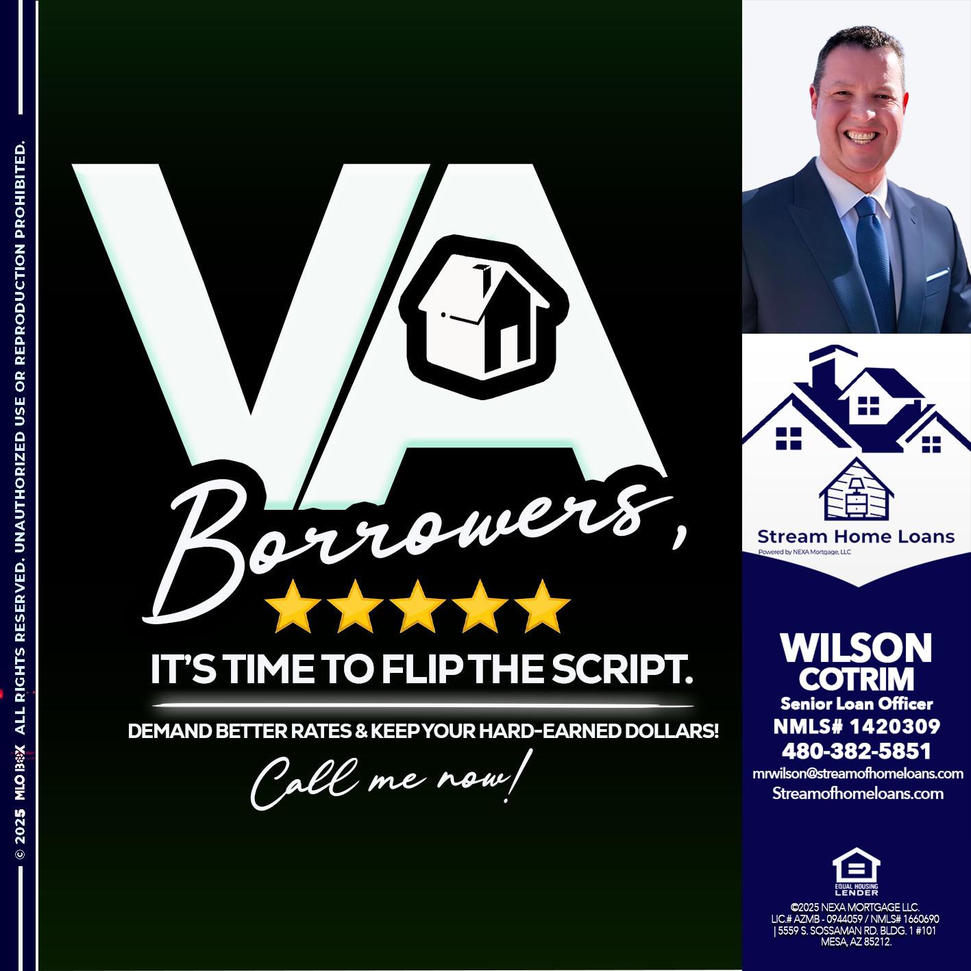 VA BORROWERS - Wilson Cotrim -Senior Loan Officer
