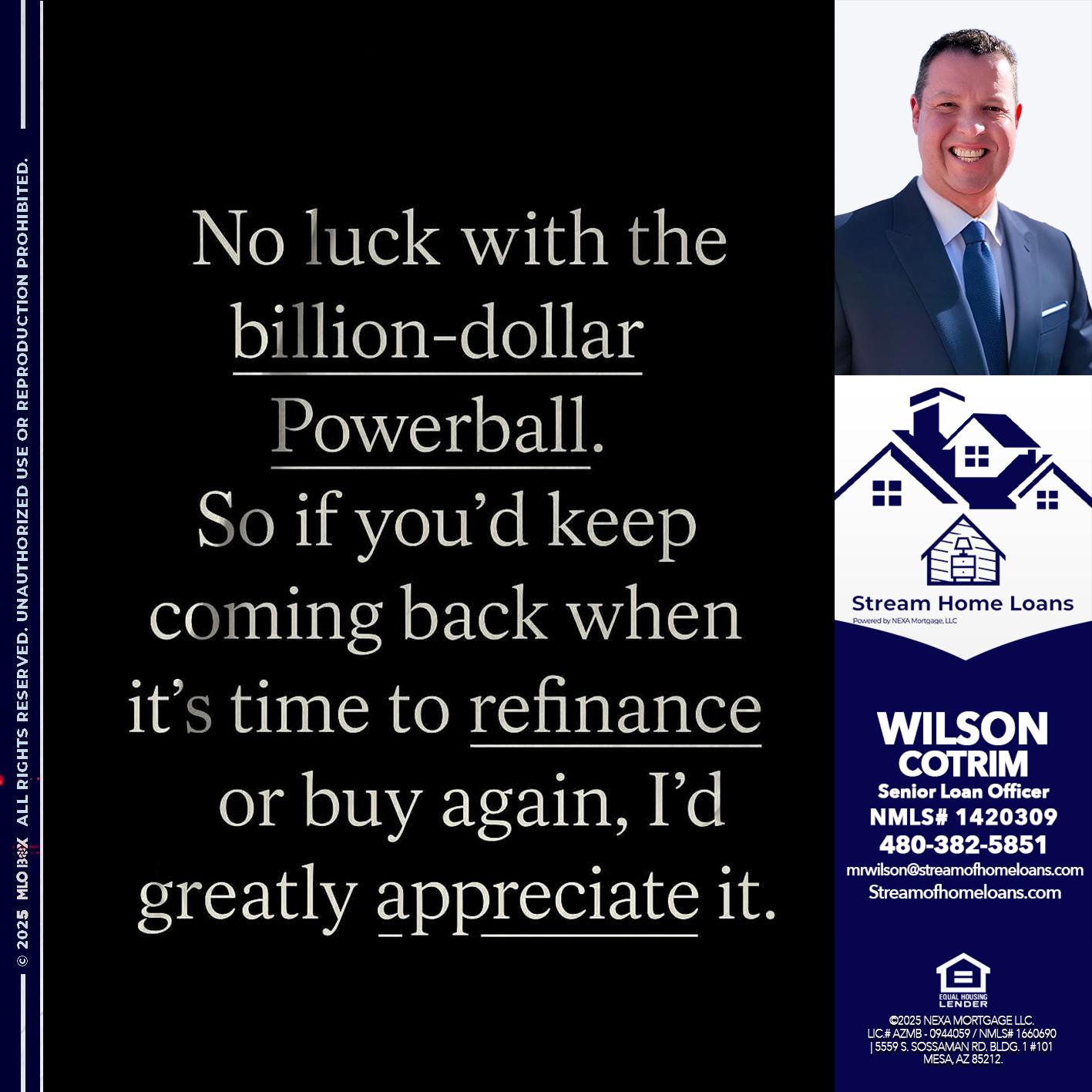 NO LUCK WITH - Wilson Cotrim -Senior Loan Officer