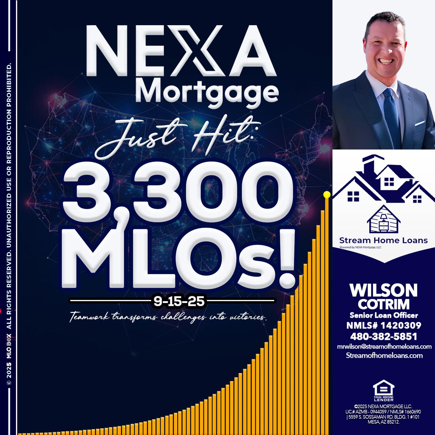NEXA JUST HIT 3300 MLOS - Wilson Cotrim -Senior Loan Officer