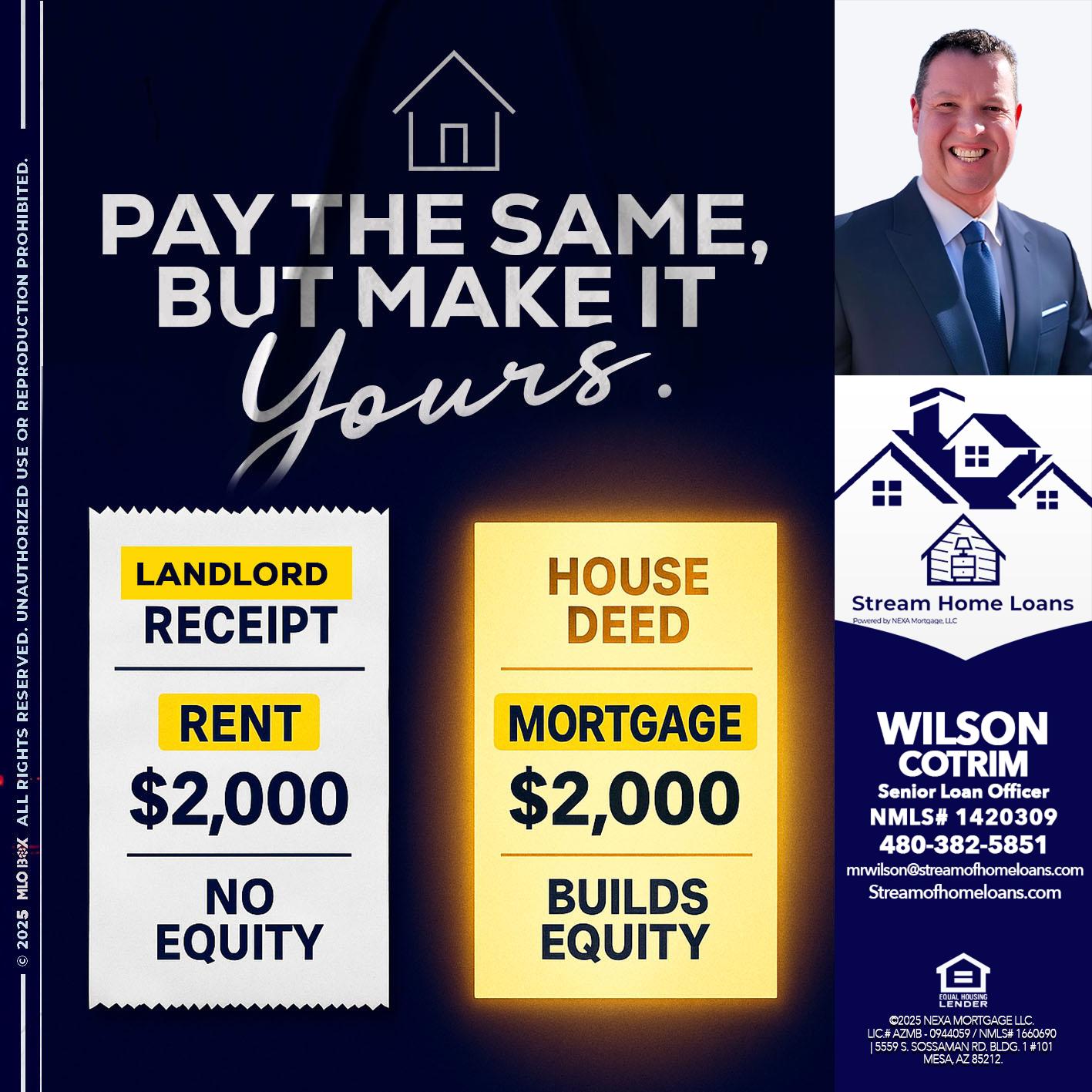 pay the same - Wilson Cotrim -Senior Loan Officer