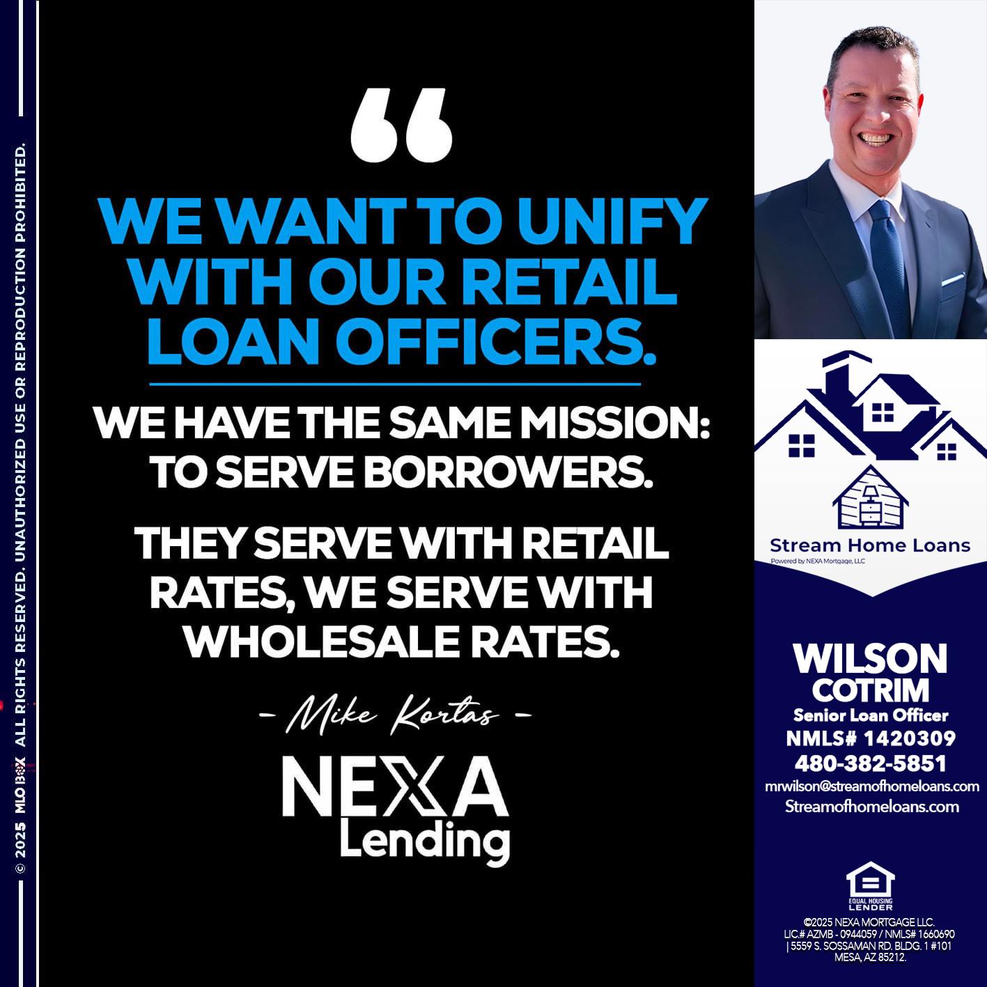 WE WANT - Wilson Cotrim -Senior Loan Officer