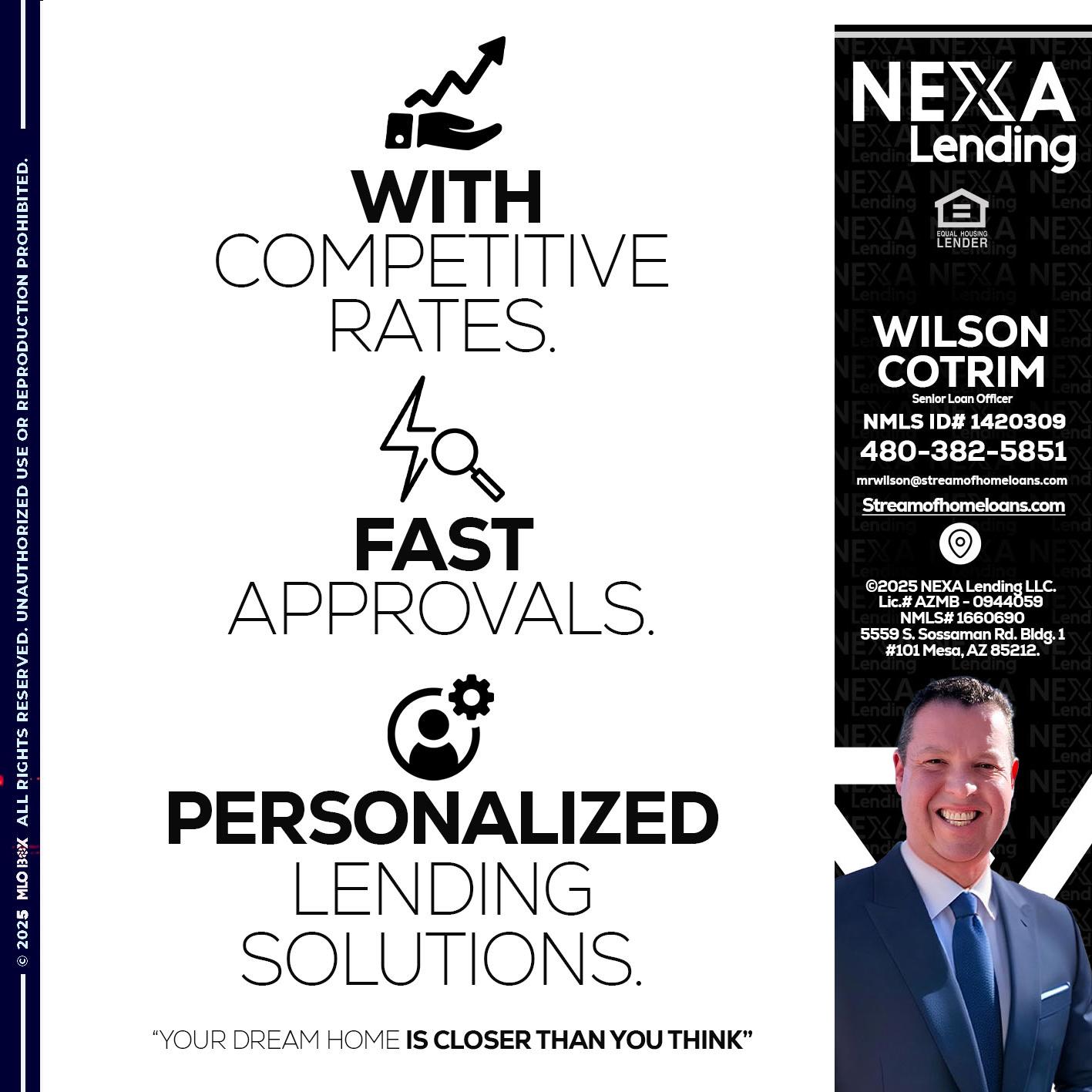 WITH COMPETITIVES RATES - Wilson Cotrim -Senior Loan Officer