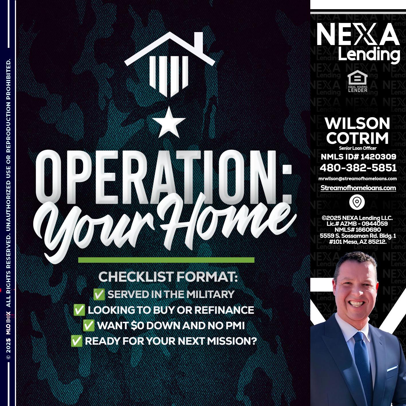 OPERATION YOUR HOME - Wilson Cotrim -Senior Loan Officer