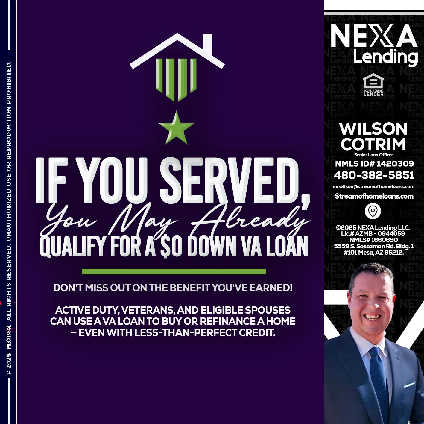 IF YOU SERVED - Wilson Cotrim -Senior Loan Officer