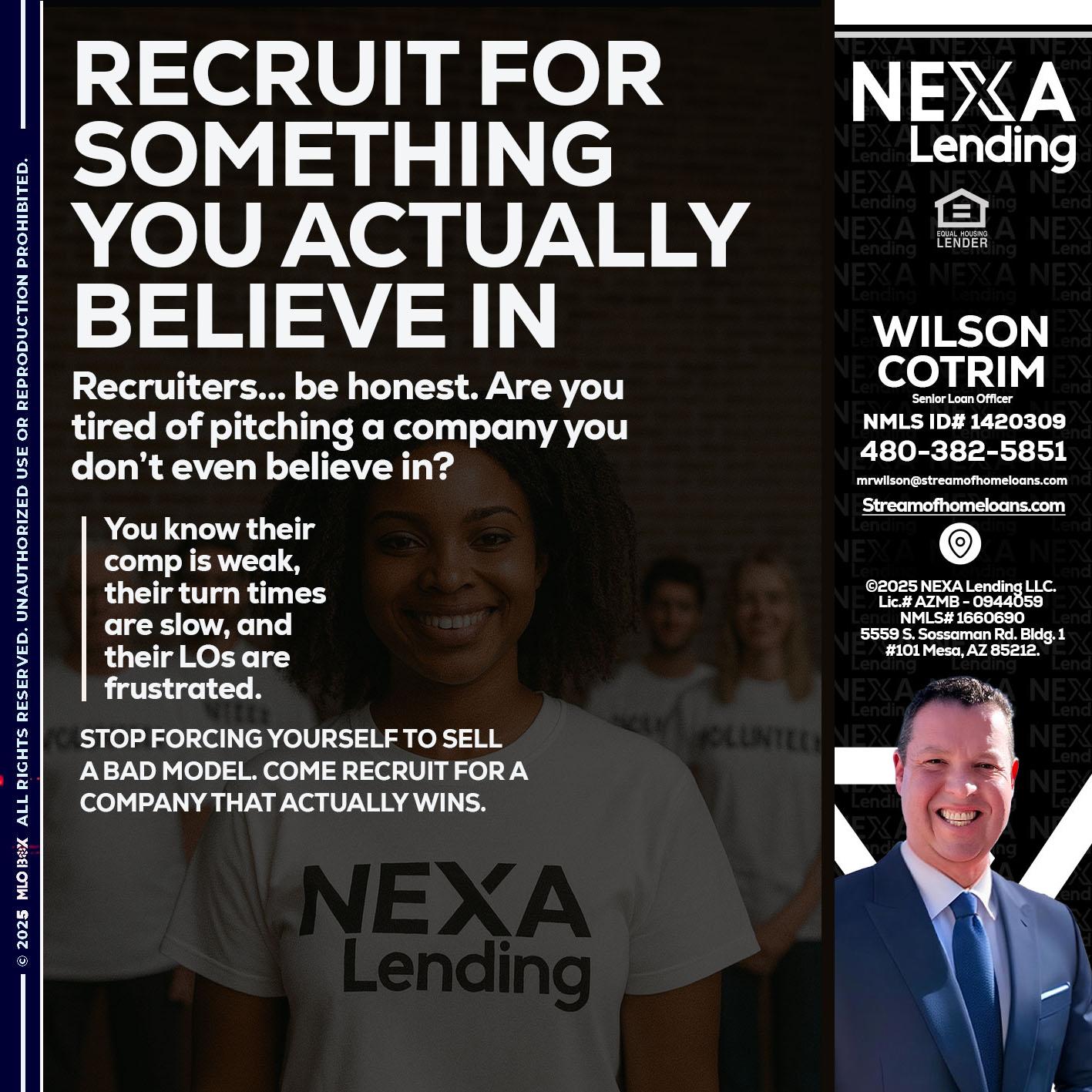 RECRUITING - Wilson Cotrim -Senior Loan Officer