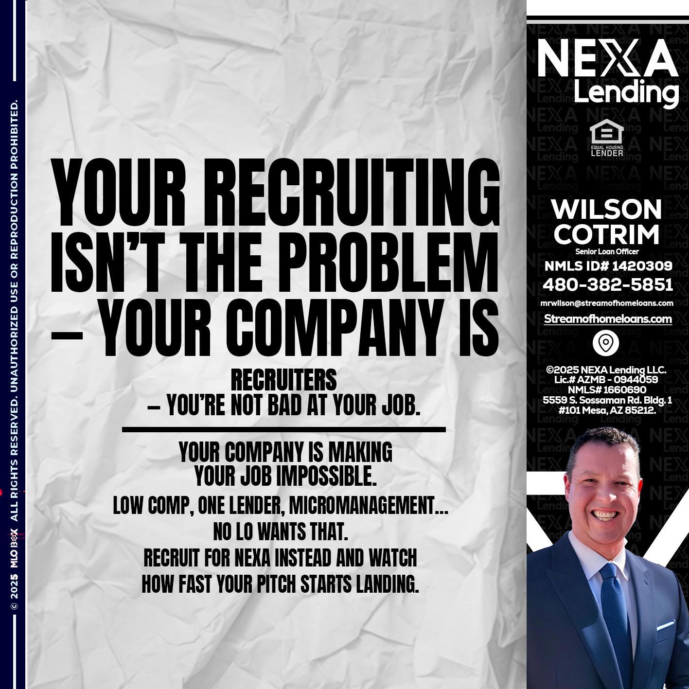 YOUR RECRUITING - Wilson Cotrim -Senior Loan Officer