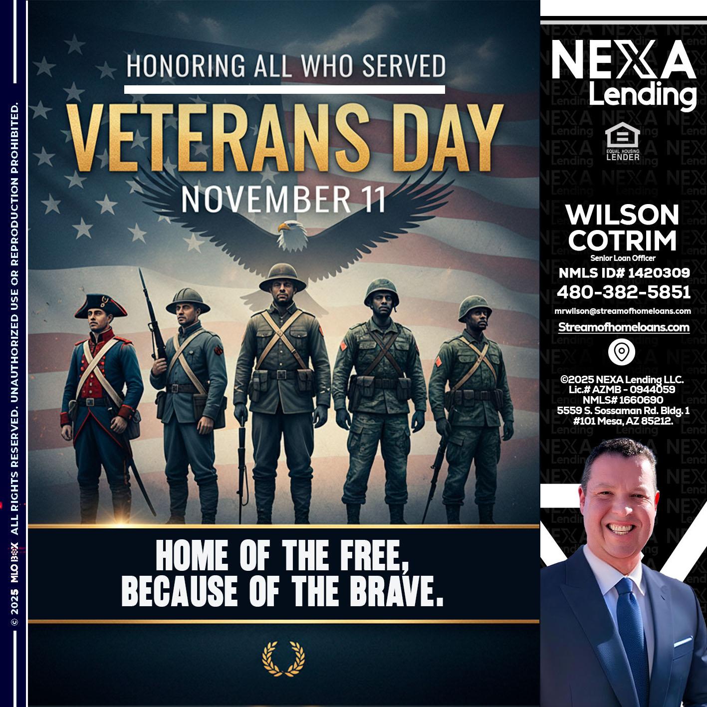 Veterans Day - Wilson Cotrim -Senior Loan Officer