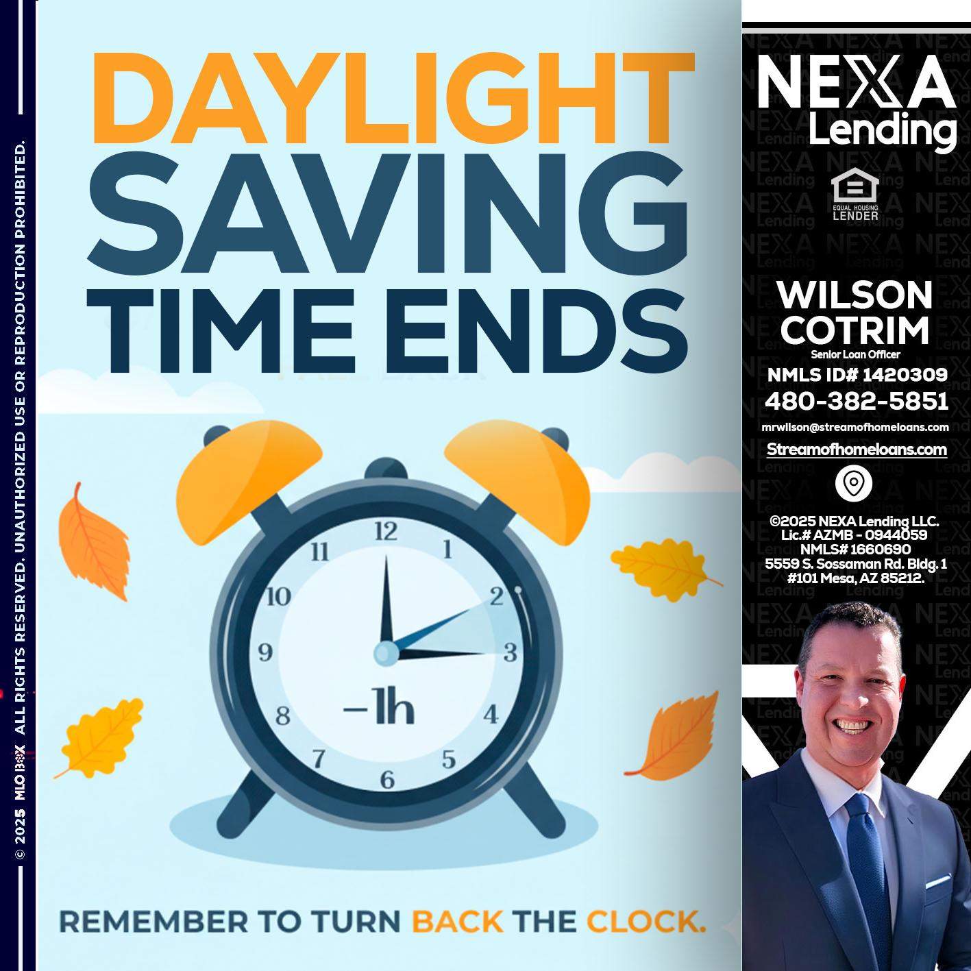 daylight saving - Wilson Cotrim -Senior Loan Officer