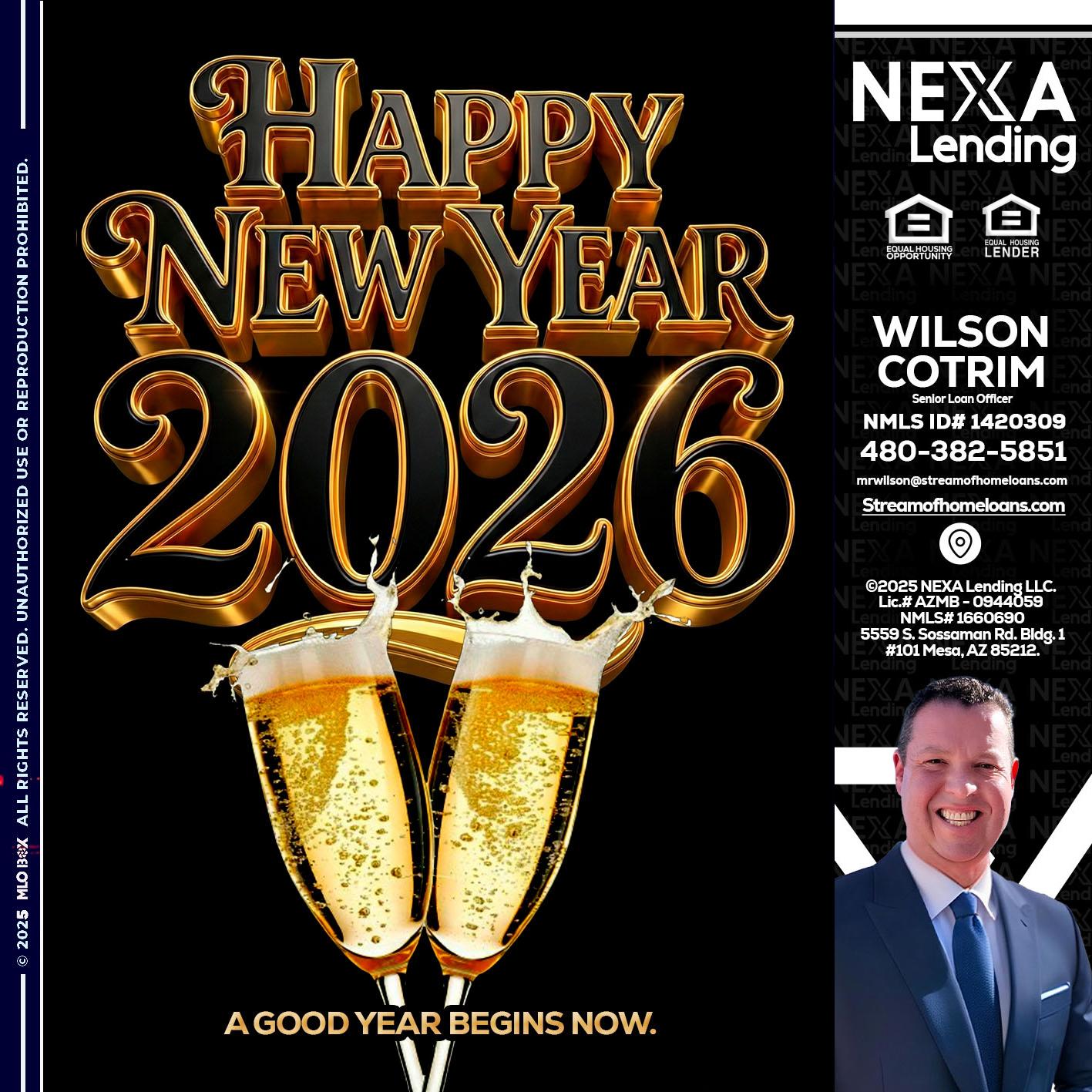 happy new year 2026 - Wilson Cotrim -Senior Loan Officer