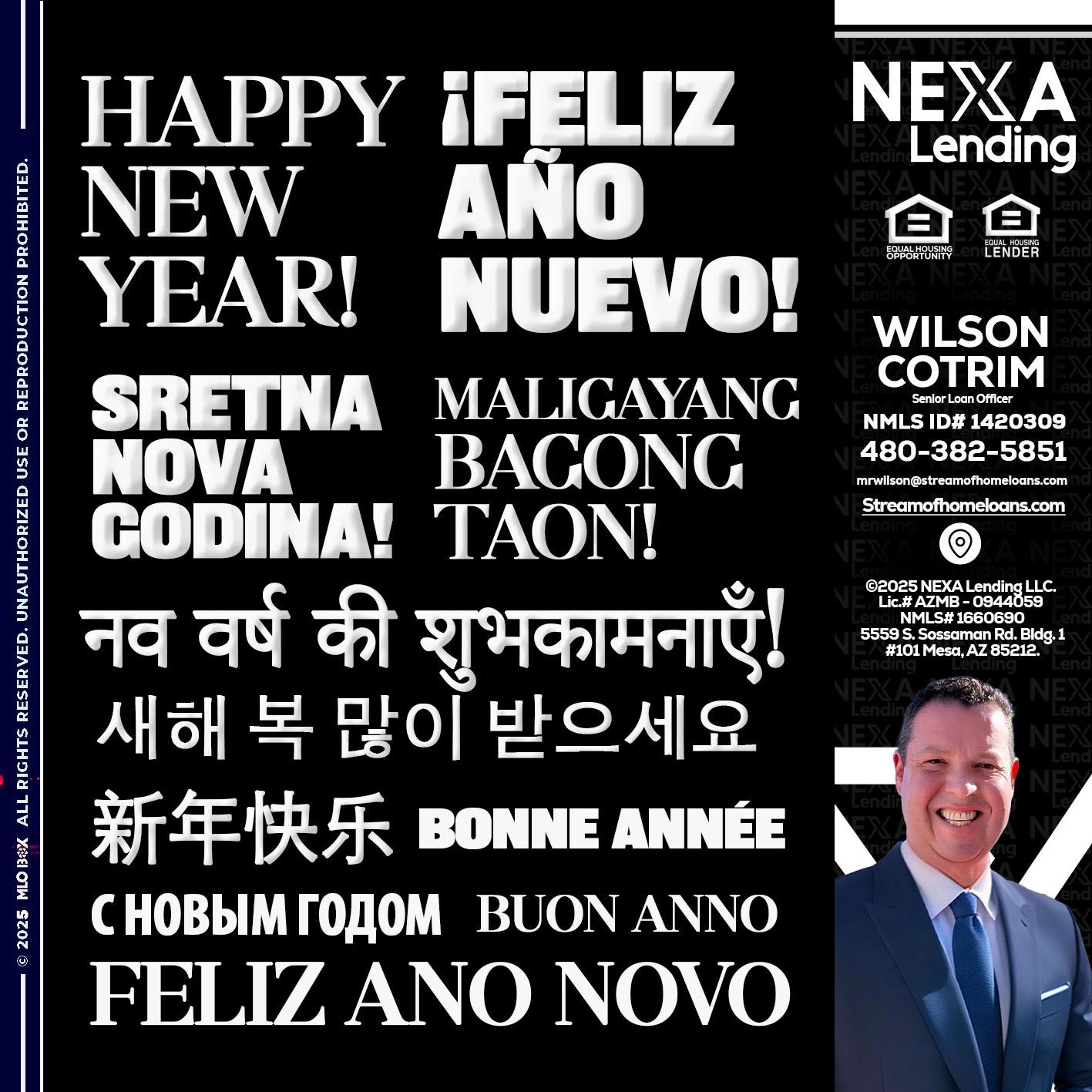 HAPPY NEW YEAR - Wilson Cotrim -Senior Loan Officer