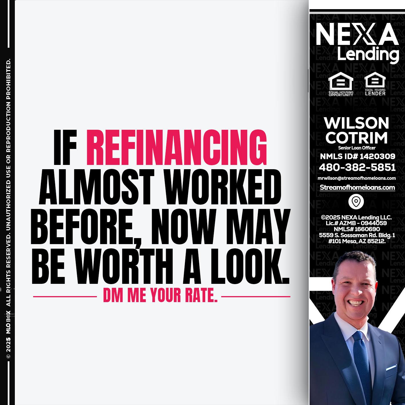 if refinancing - Wilson Cotrim -Senior Loan Officer