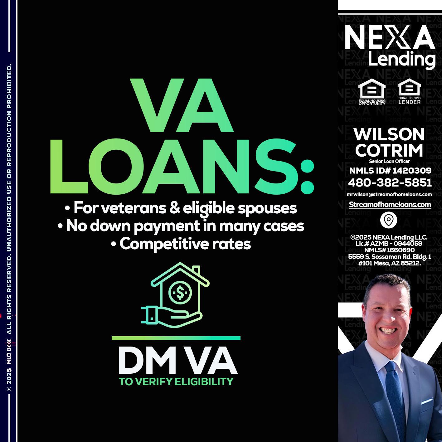 VA LOANS - Wilson Cotrim -Senior Loan Officer